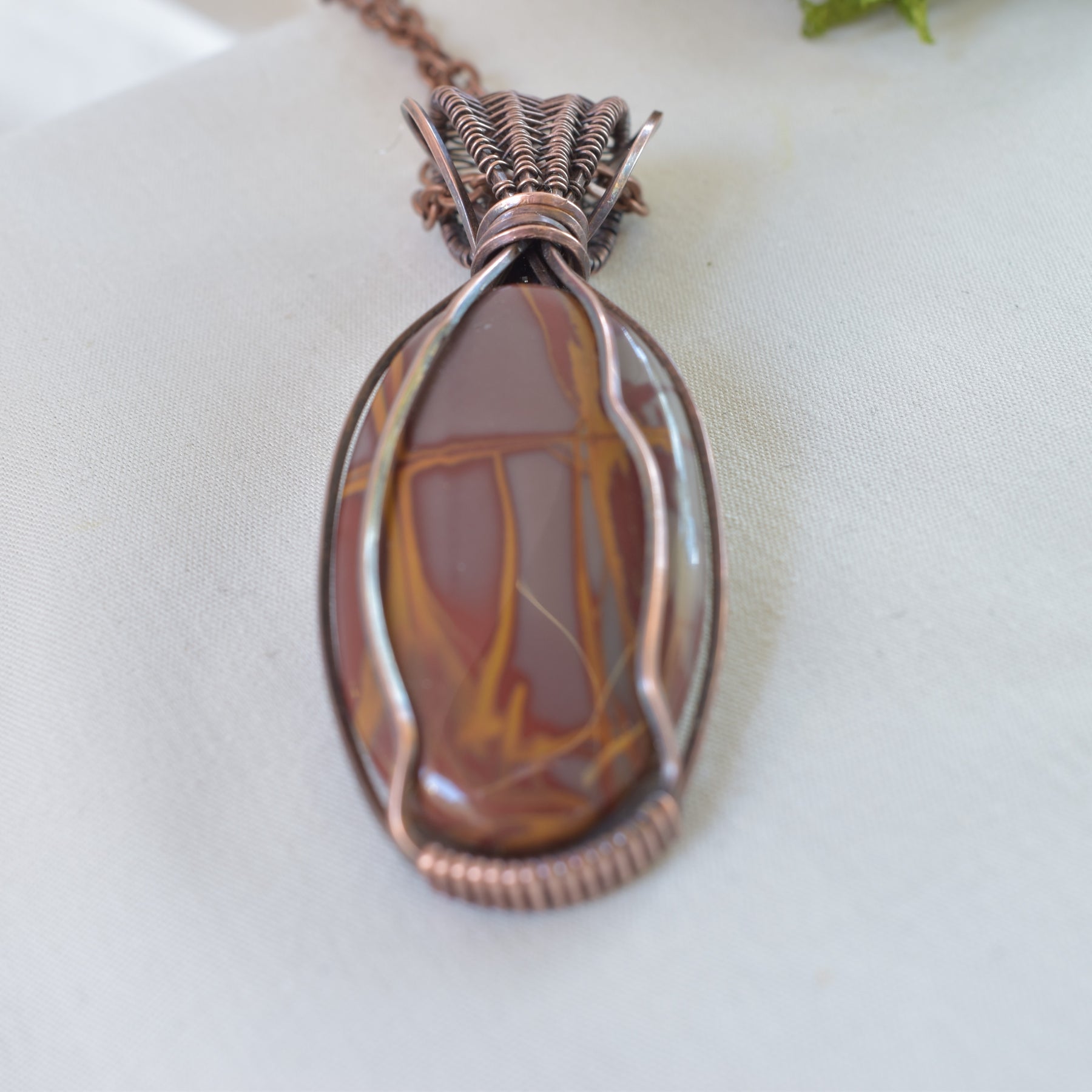 Heat Haze - Australian Noreena Jasper Copper Wrapped Pendant