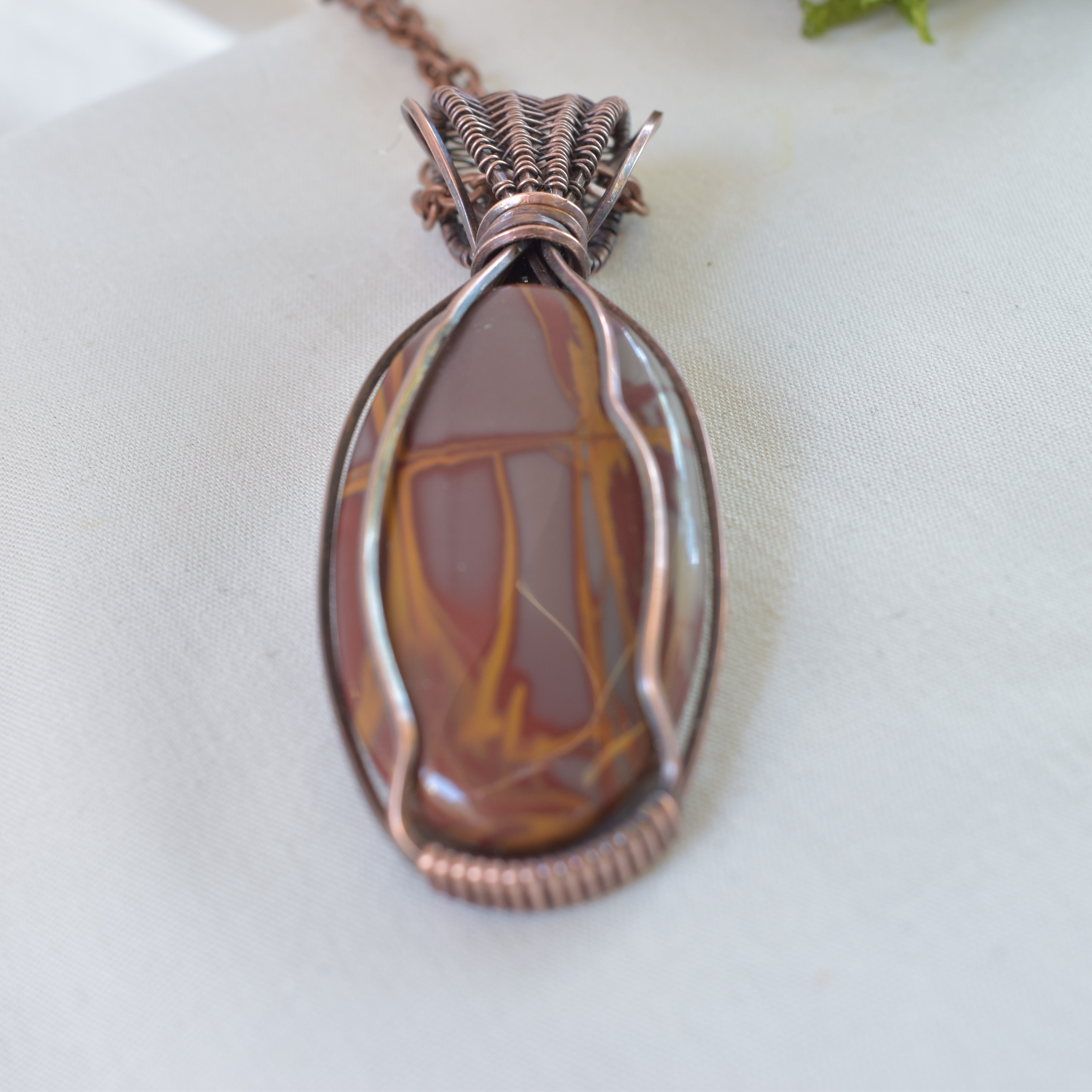 Heat Haze - Australian Noreena Jasper Copper Wrapped Pendant