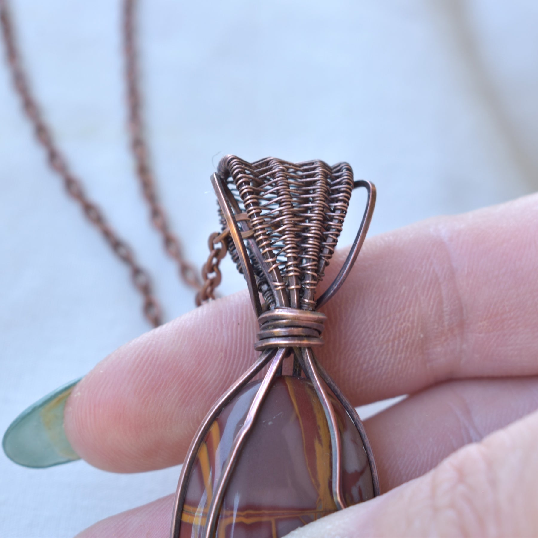 Heat Haze - Australian Noreena Jasper Copper Wrapped Pendant