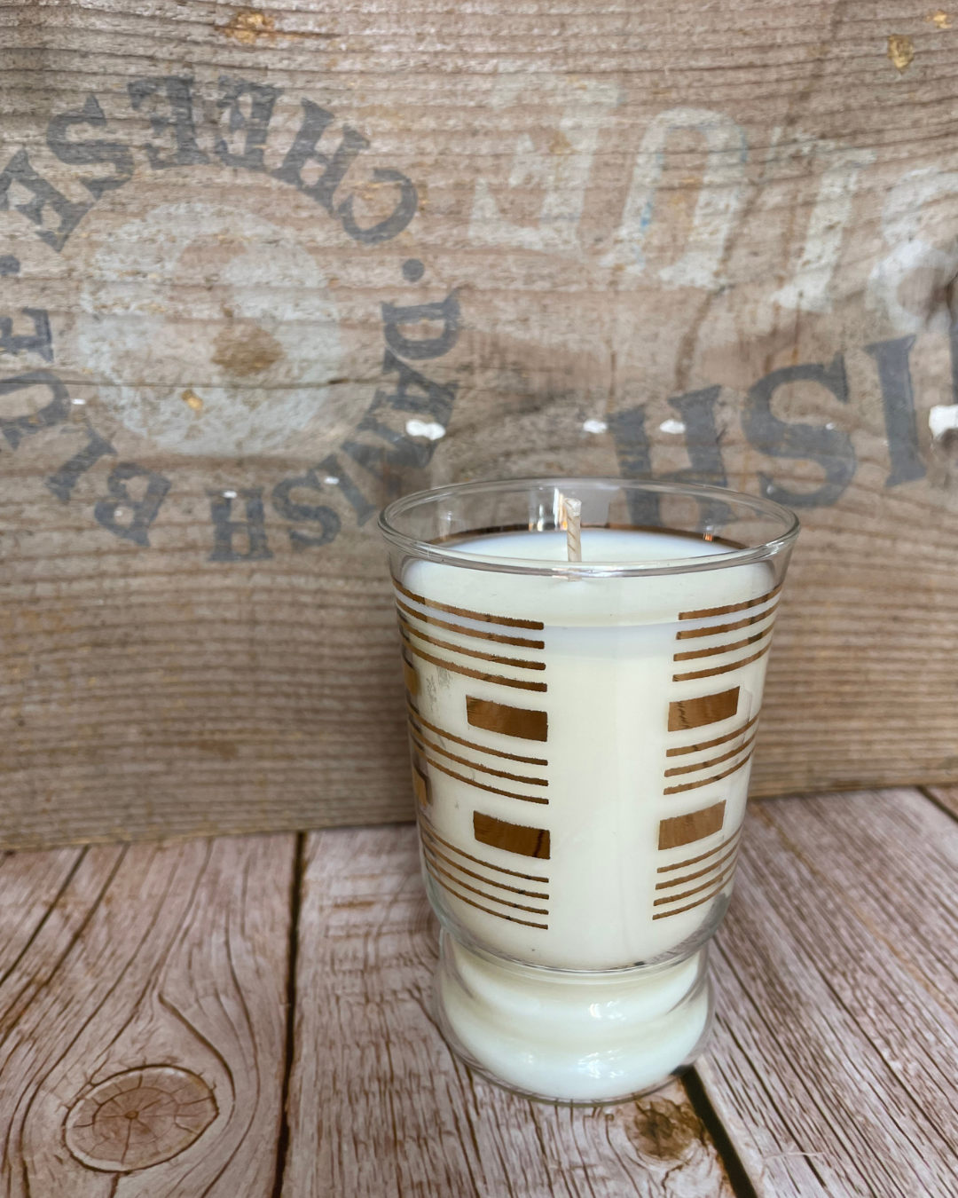 Rosemary + Mint I Natural Soy Candle in a Vintage Gold Tumbler