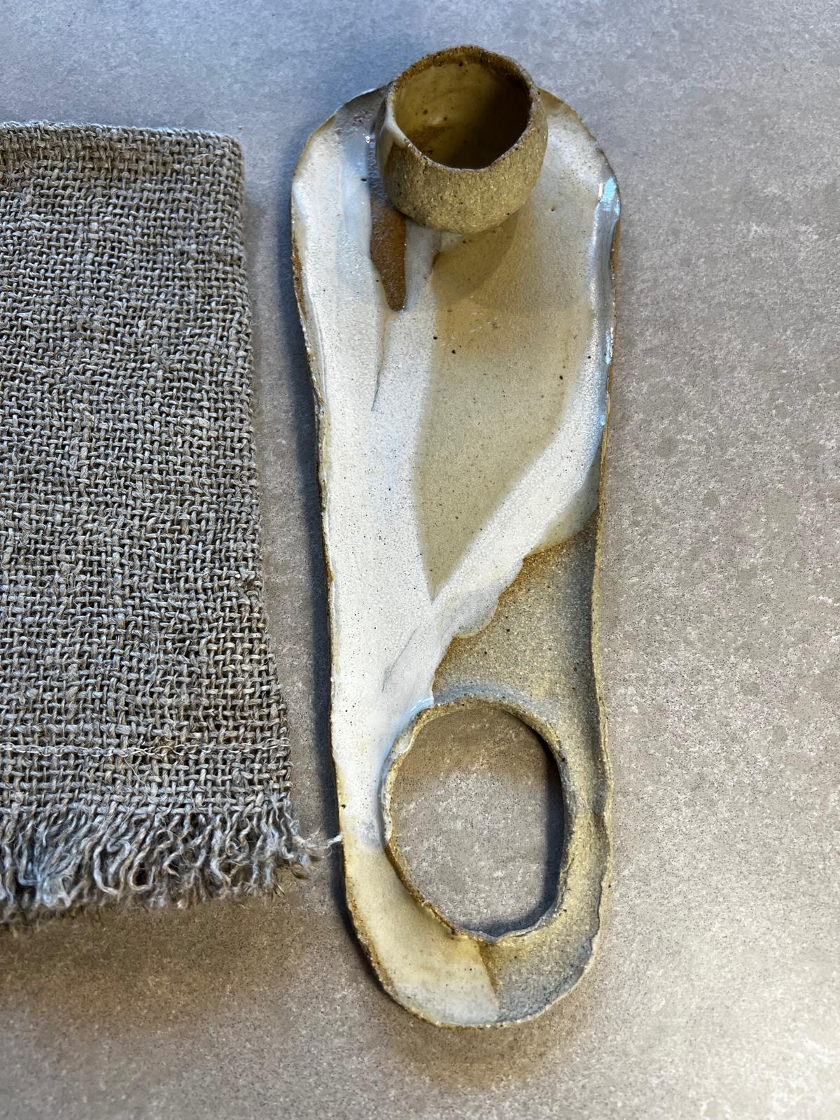 Handmade Ceramic Olive Serving Tray and Pip Bowl