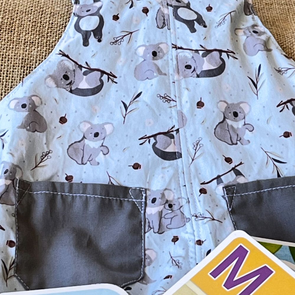 Unisex baby/toddler overalls | dungarees | organic fabric | Koalas