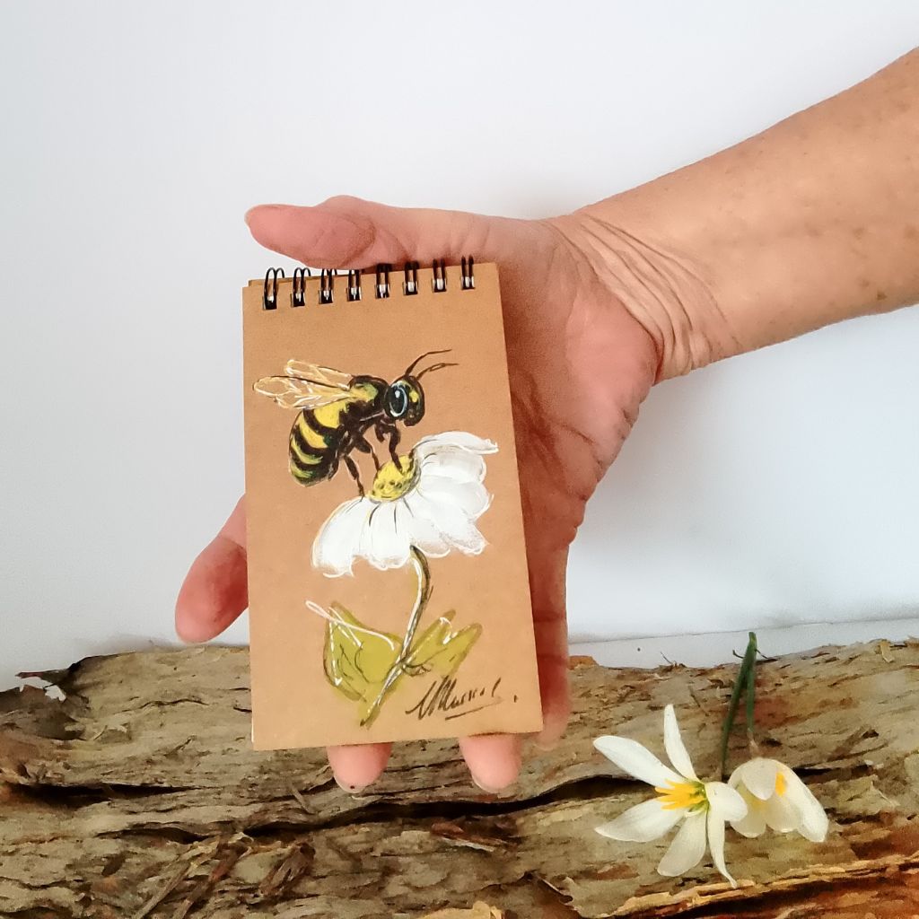 Handpainted Bee Notebooks - Variety of sizes. Lined.