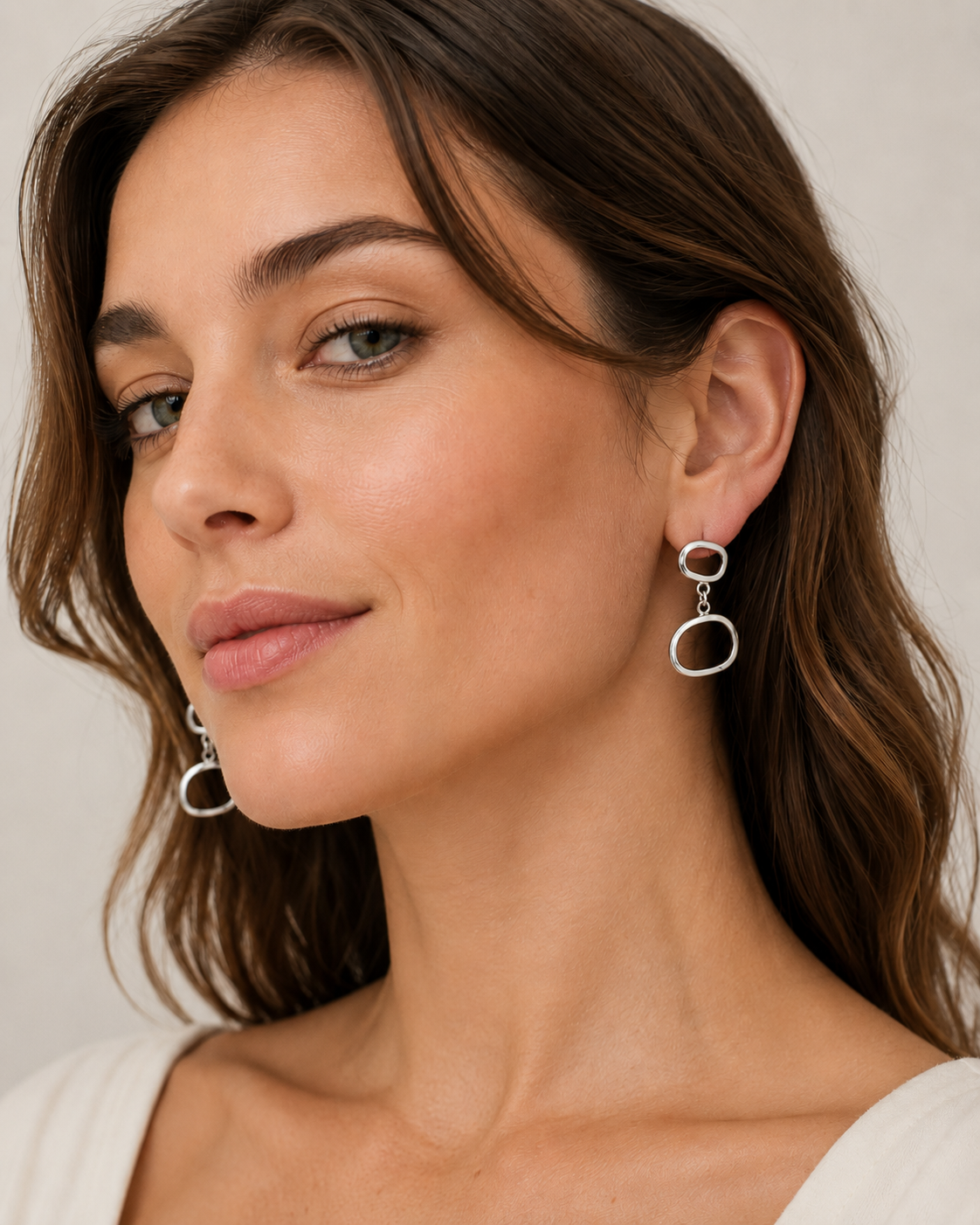 Organic Form Sterling Silver Dangle Earrings