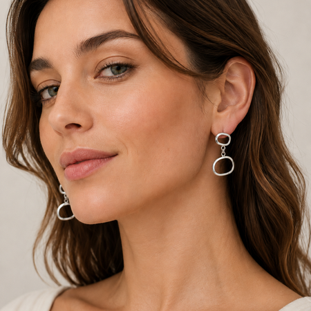 Organic Form Sterling Silver Dangle Earrings
