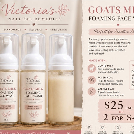 Goats Milk Foaming Face Wash 50ml Sensitive Skin
