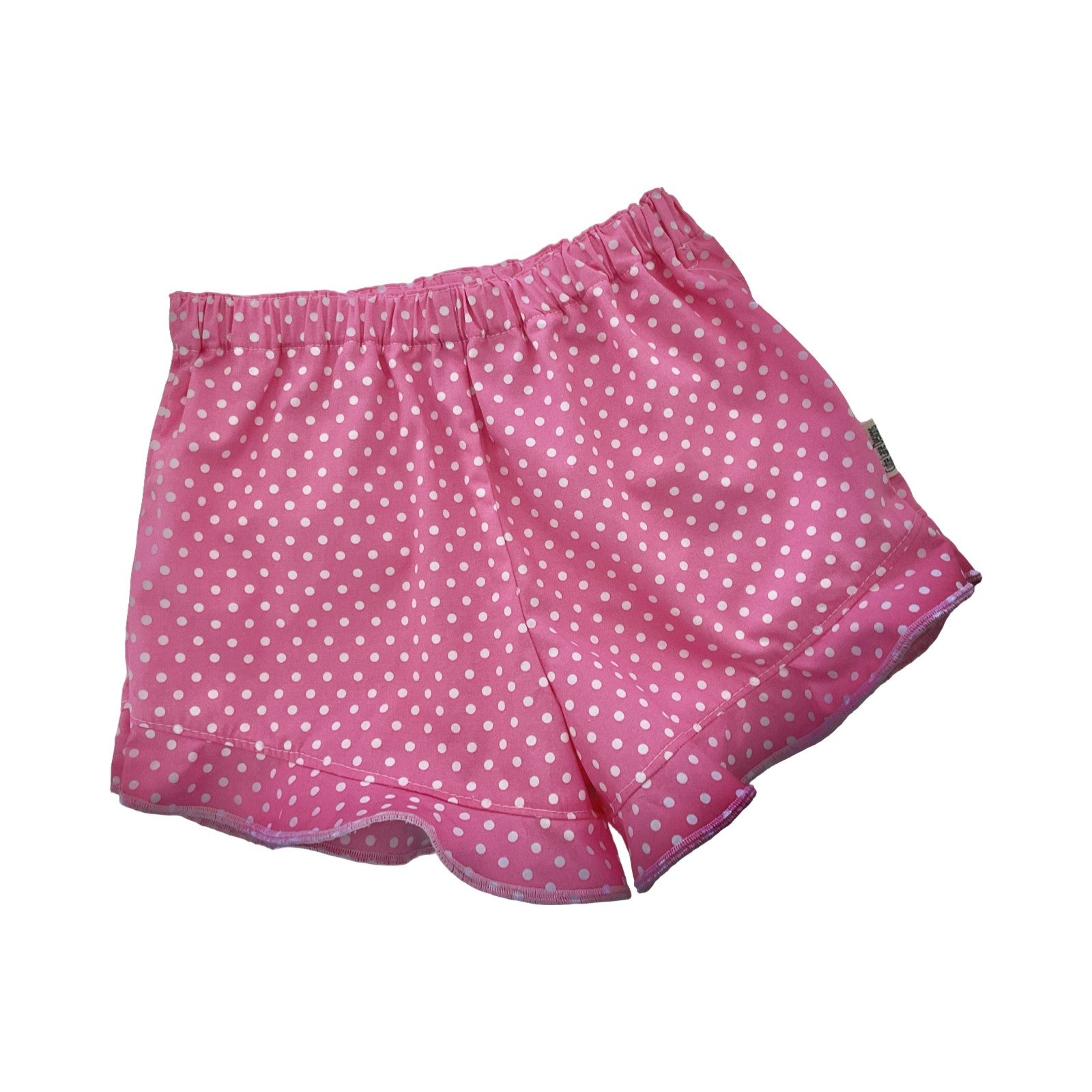 Pink spot frilled shorts