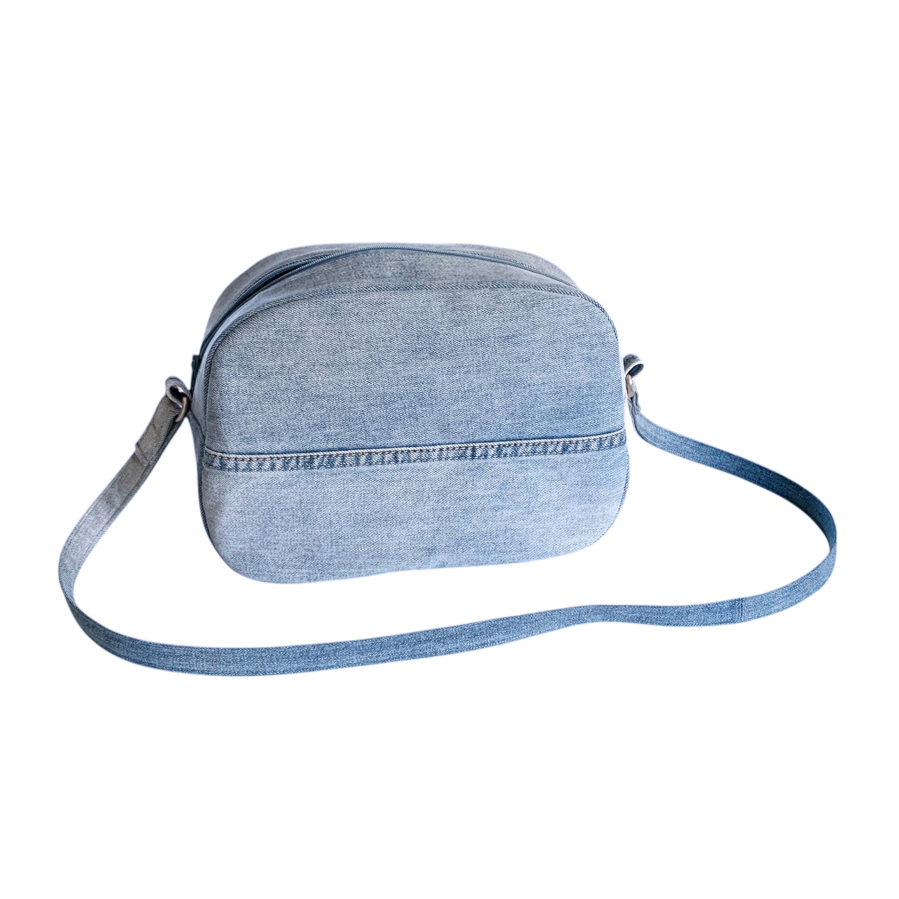 Handmade Upcycled Denim 'Peace' Shoulder Bag