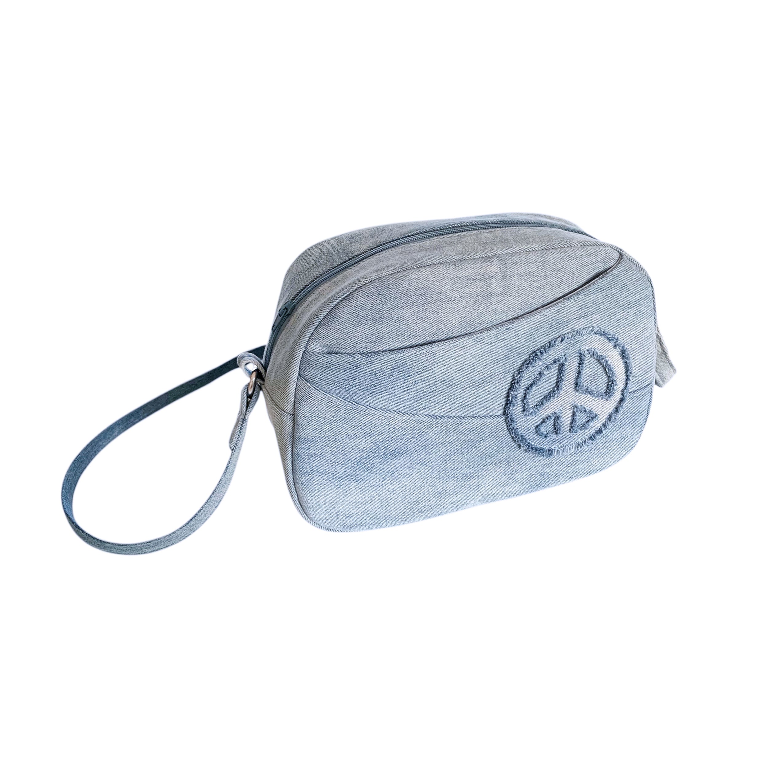 Handmade Upcycled Denim 'Peace' Shoulder Bag