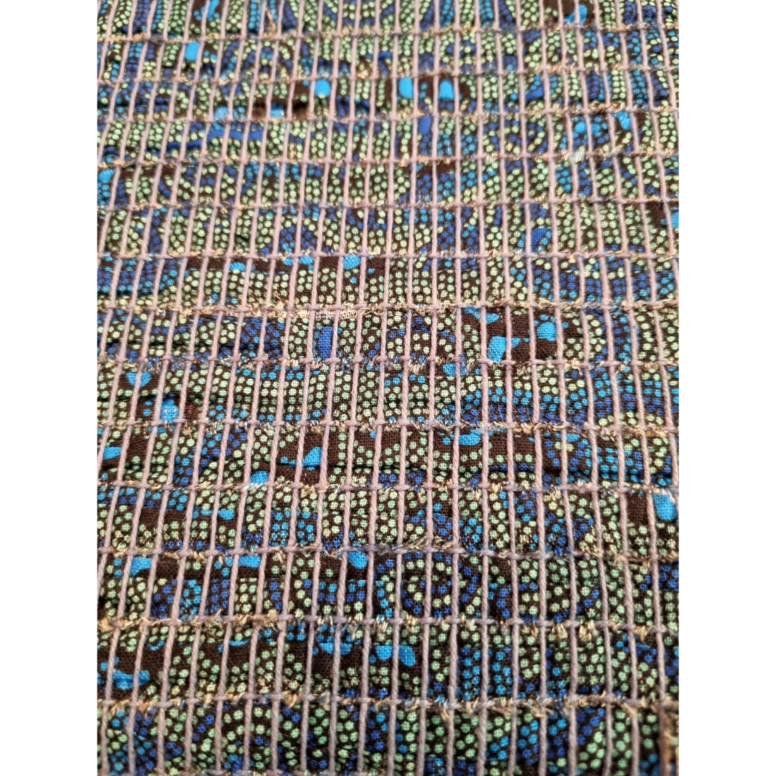 Handwoven blue fabric table runner