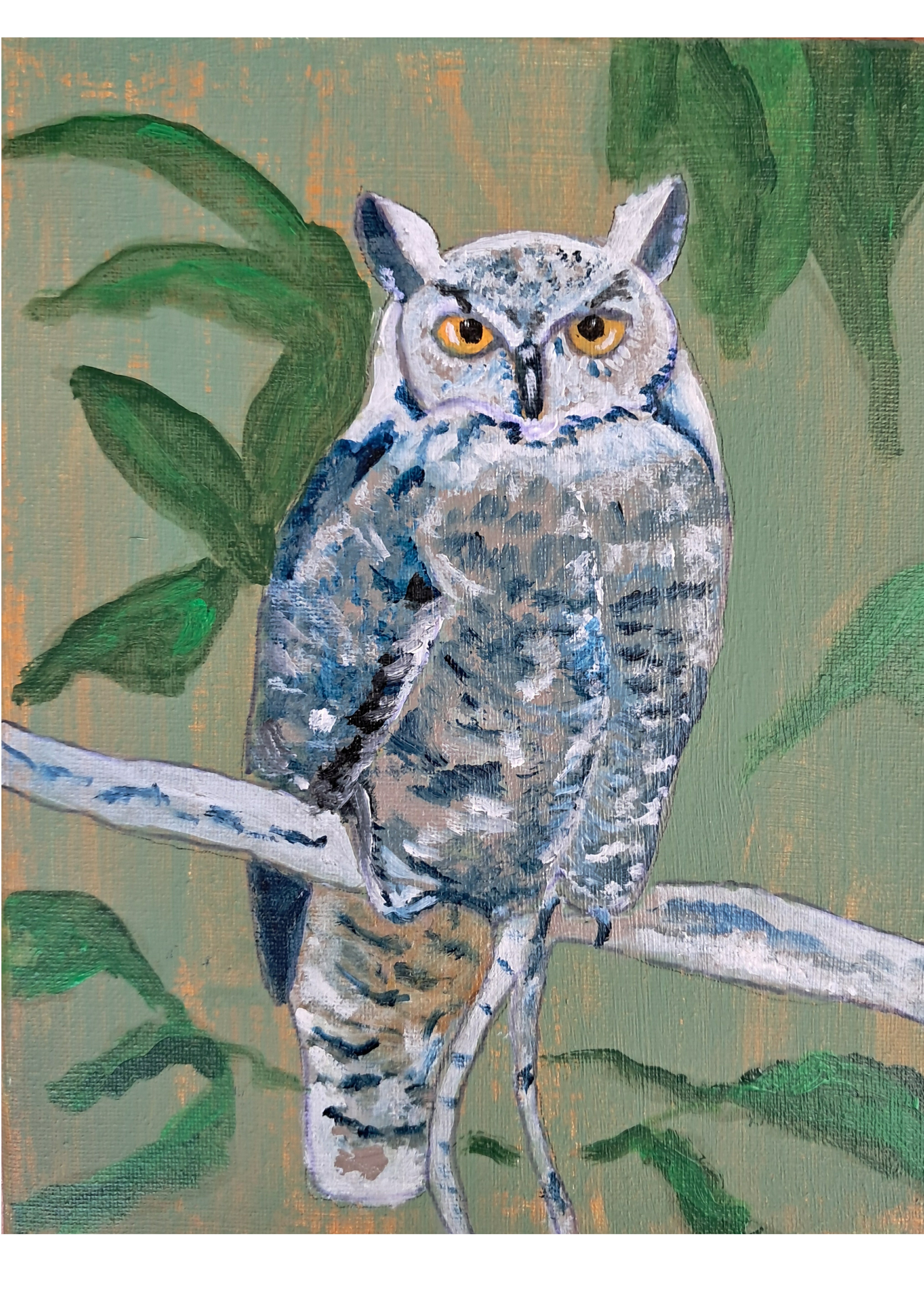 Owl Art. Great Horned Owl