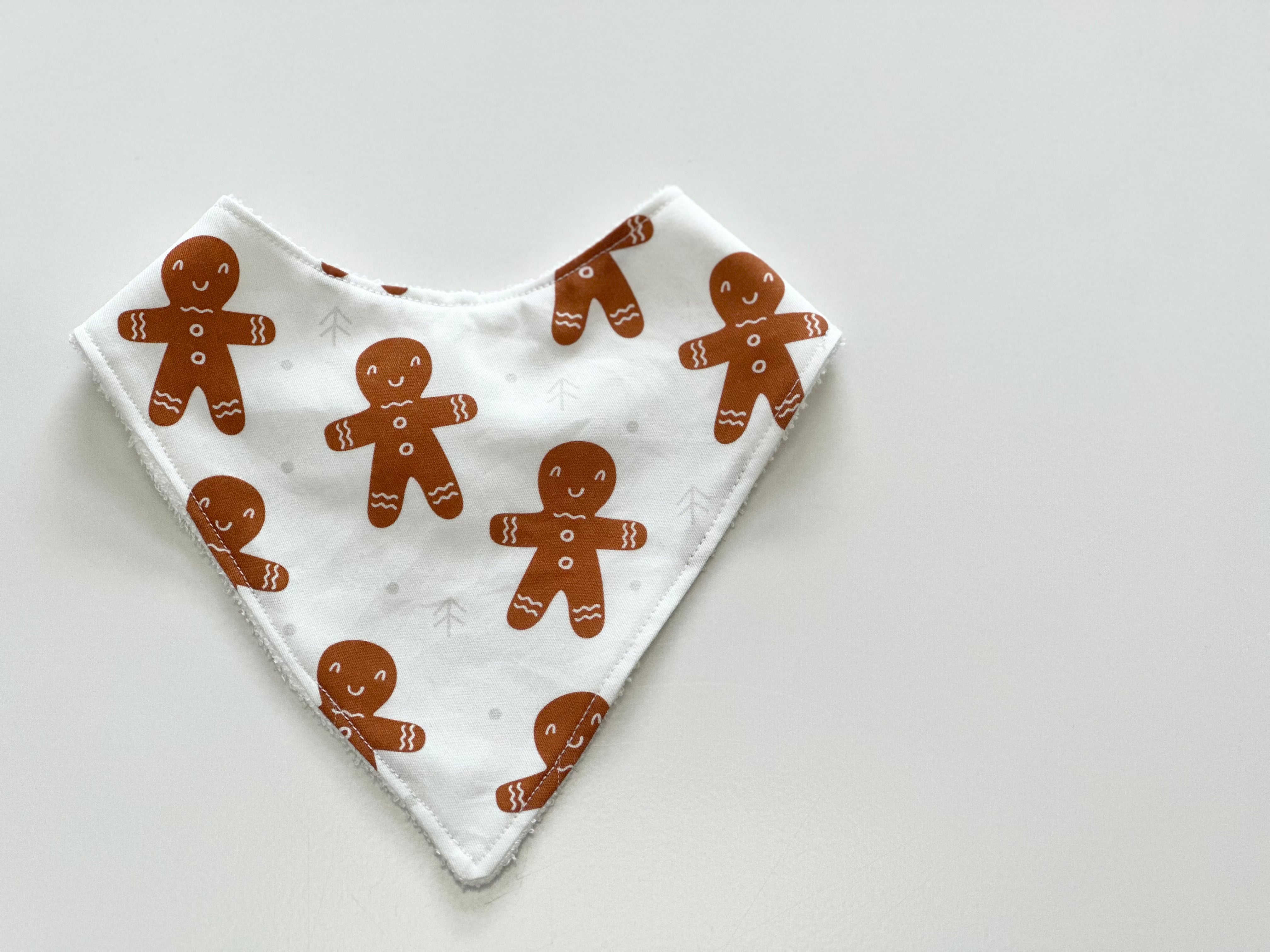 Gingerbread man bandana bib
