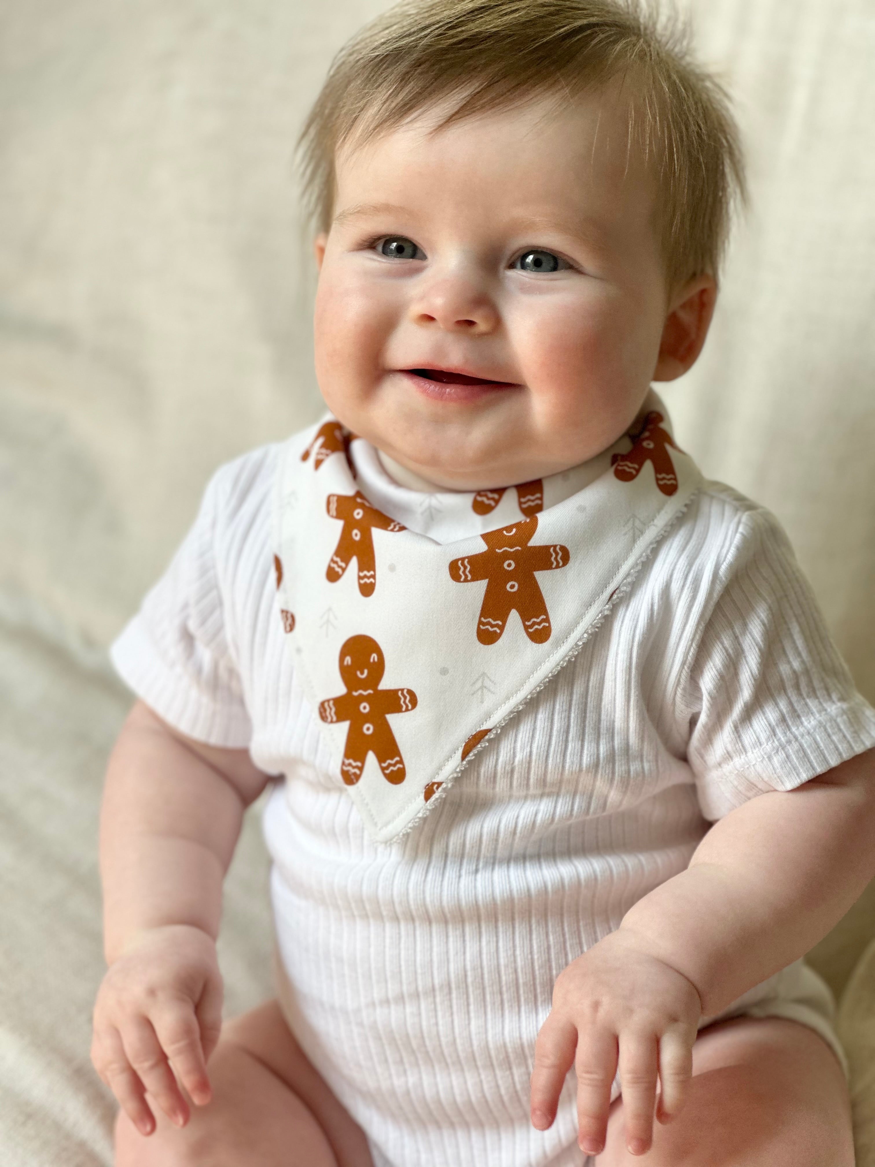 Gingerbread man bandana bib