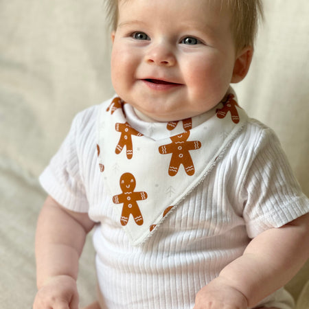 Gingerbread man bandana bib