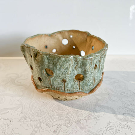 Ceramic handmade mushroom orchid pot