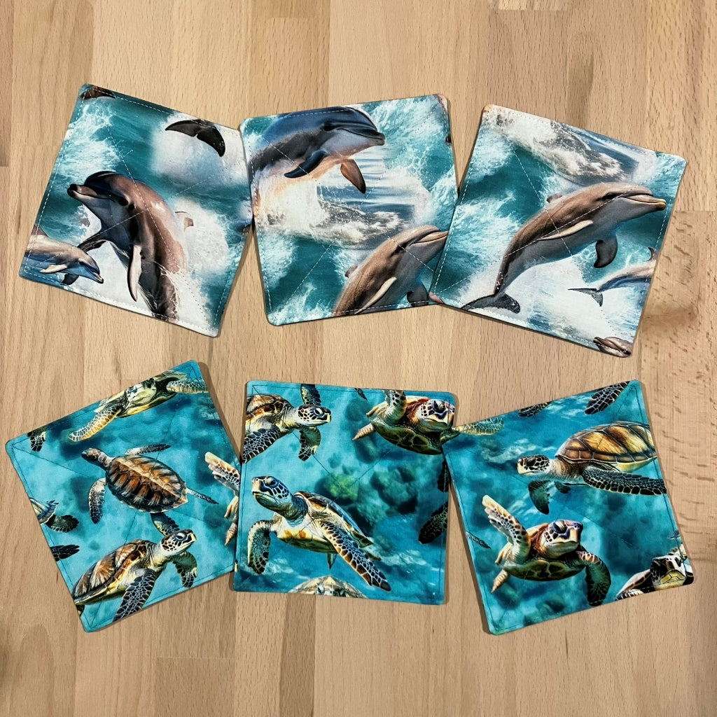 handmade Australian native reversible - dolphin & turtle