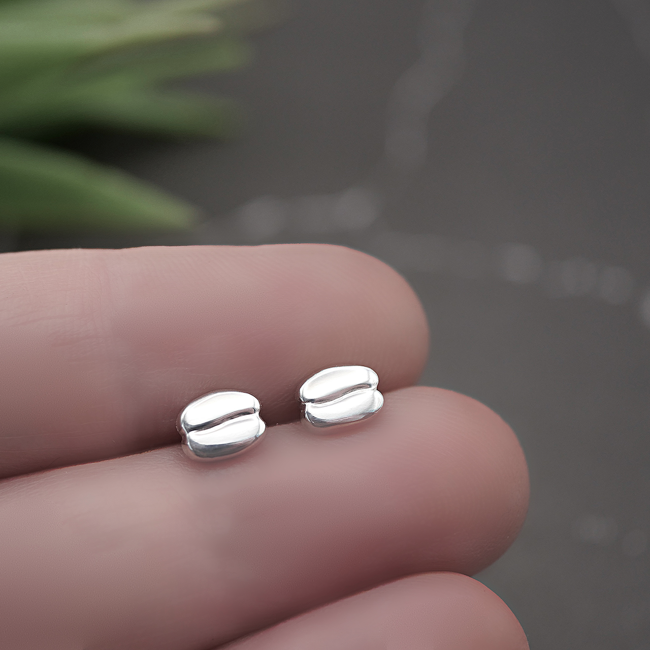 Coffee Lover Studs - Handmade Sterling Silver Coffee Beans and Cups