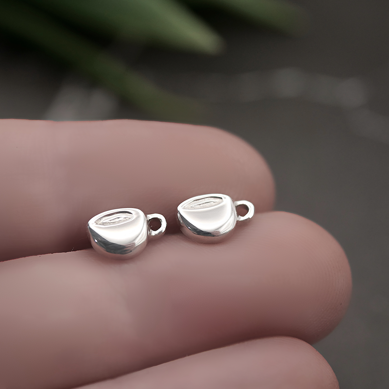Coffee Lover Studs - Handmade Sterling Silver Coffee Beans and Cups