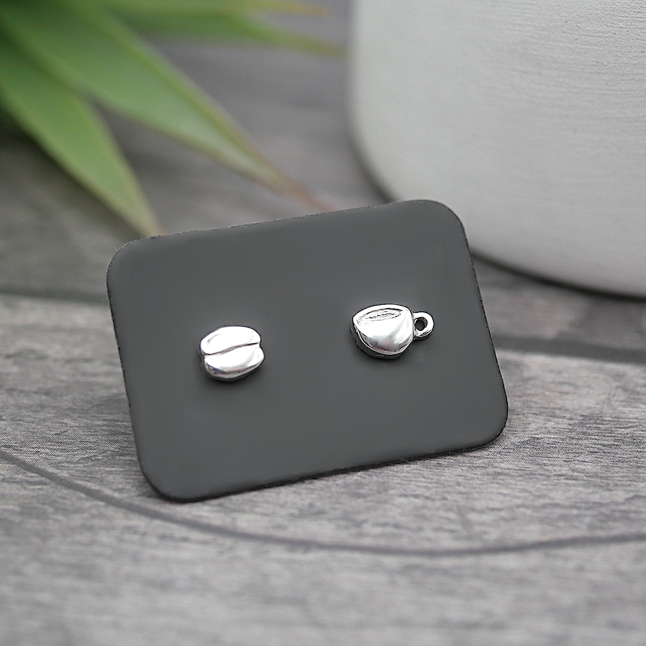 Coffee Lover Studs - Handmade Sterling Silver Coffee Beans and Cups