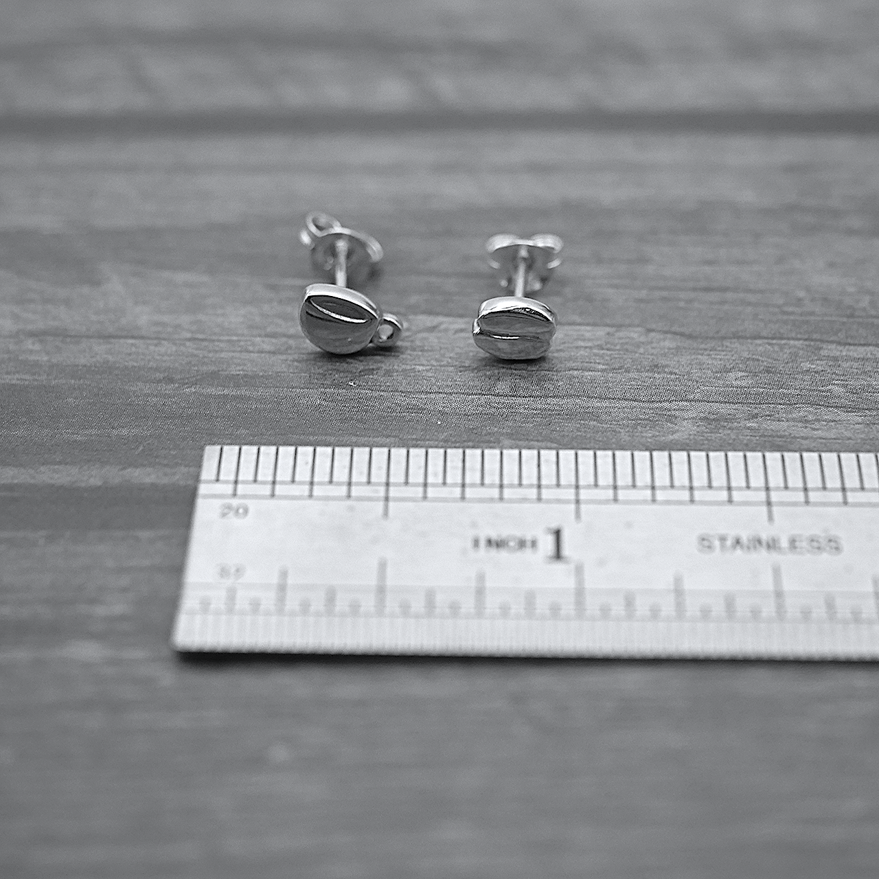 Coffee Lover Studs - Handmade Sterling Silver Coffee Beans and Cups