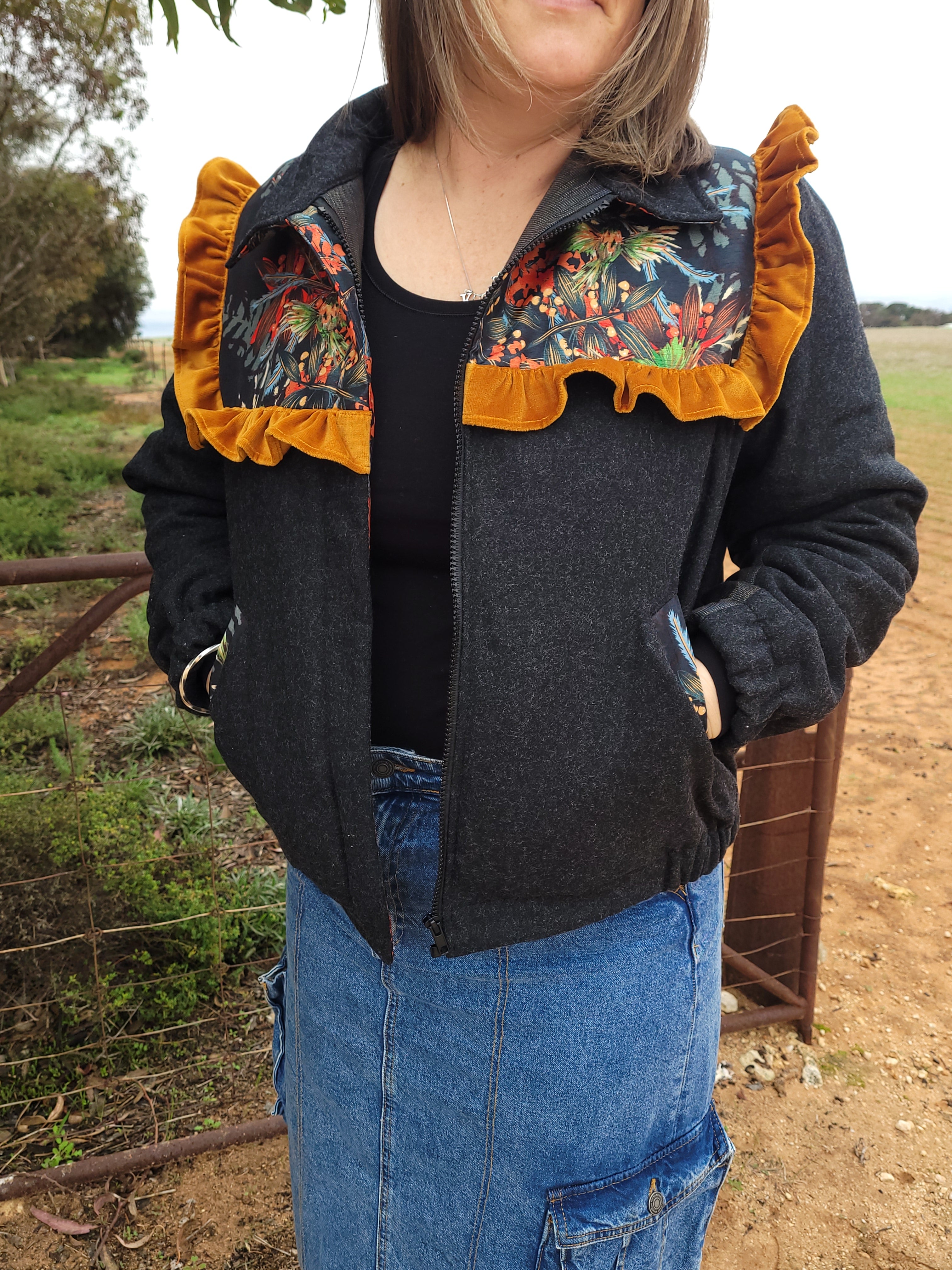 Woodland After Dark - Retro Bomber jacket - L/XL