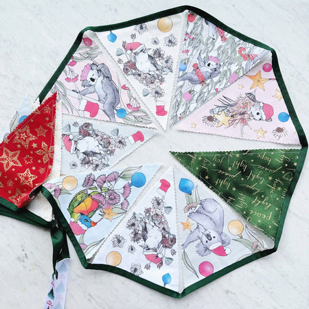 Aussie animals Christmas bunting.
