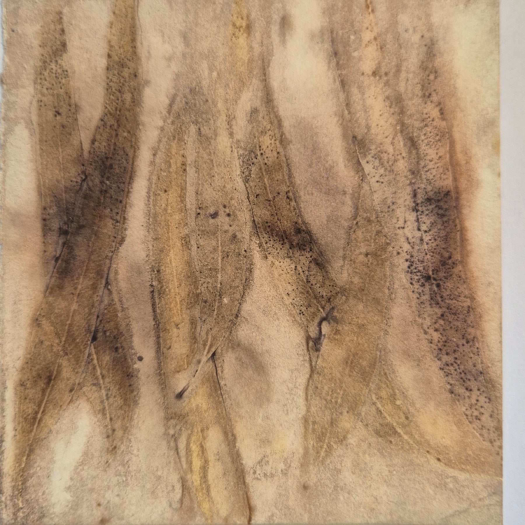 Card original ecoprinted eucalyptus tonal