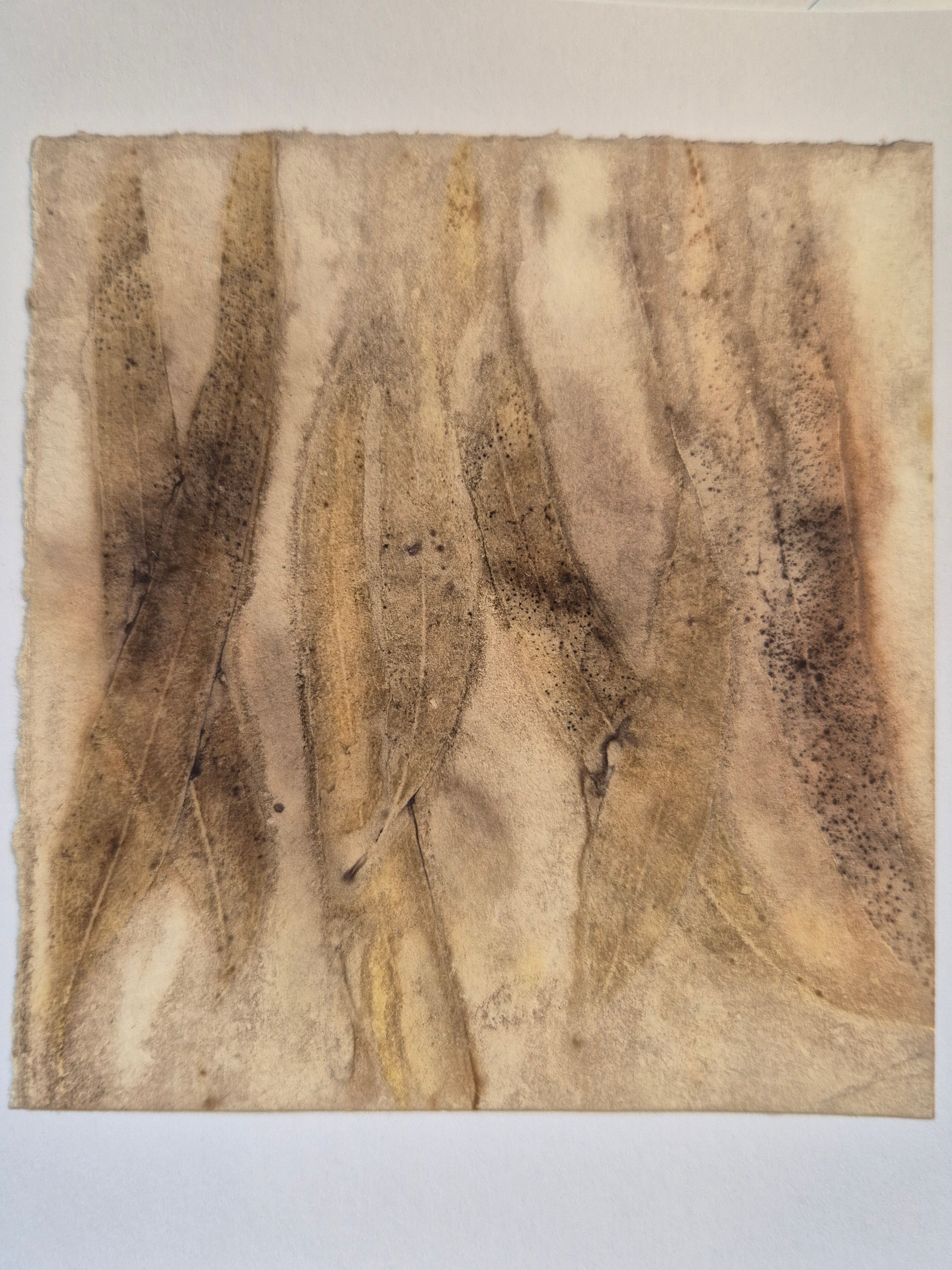 Card original ecoprinted eucalyptus tonal