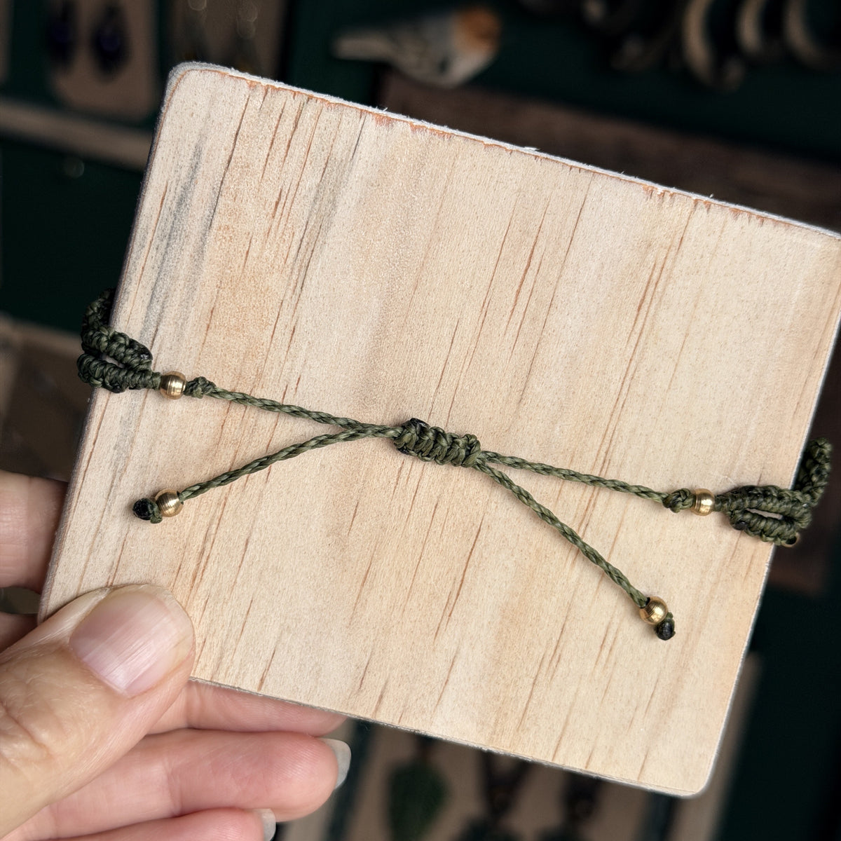 Macrame Vine Leaf Bracelet - earthy forest fae collection