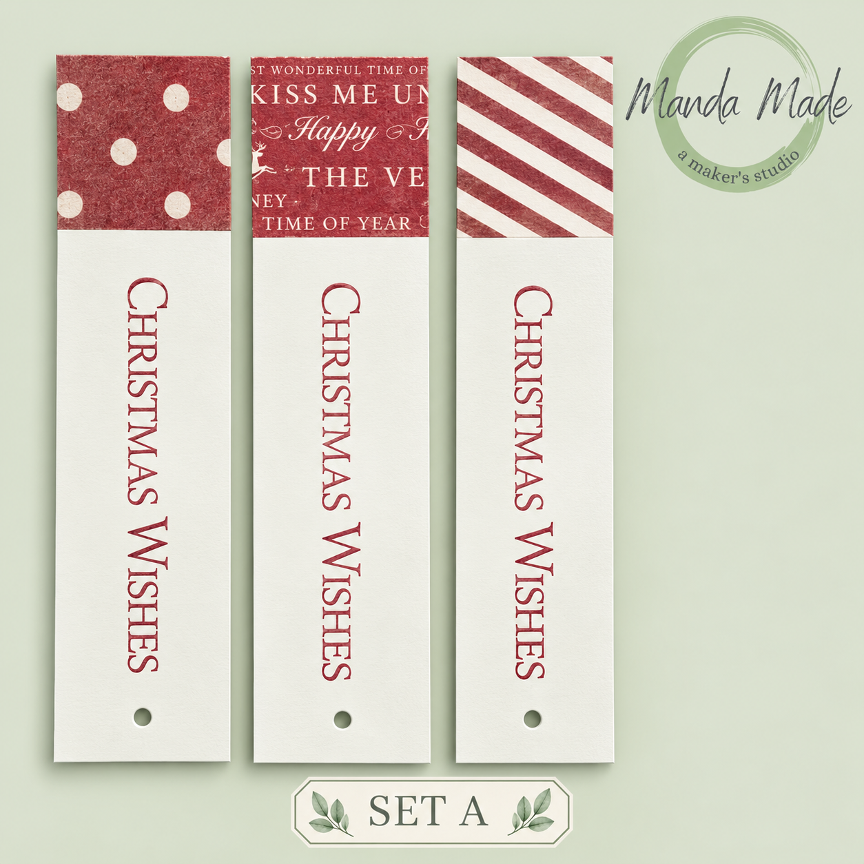 Handmade Christmas Gift Tags – Unique Sets of 15