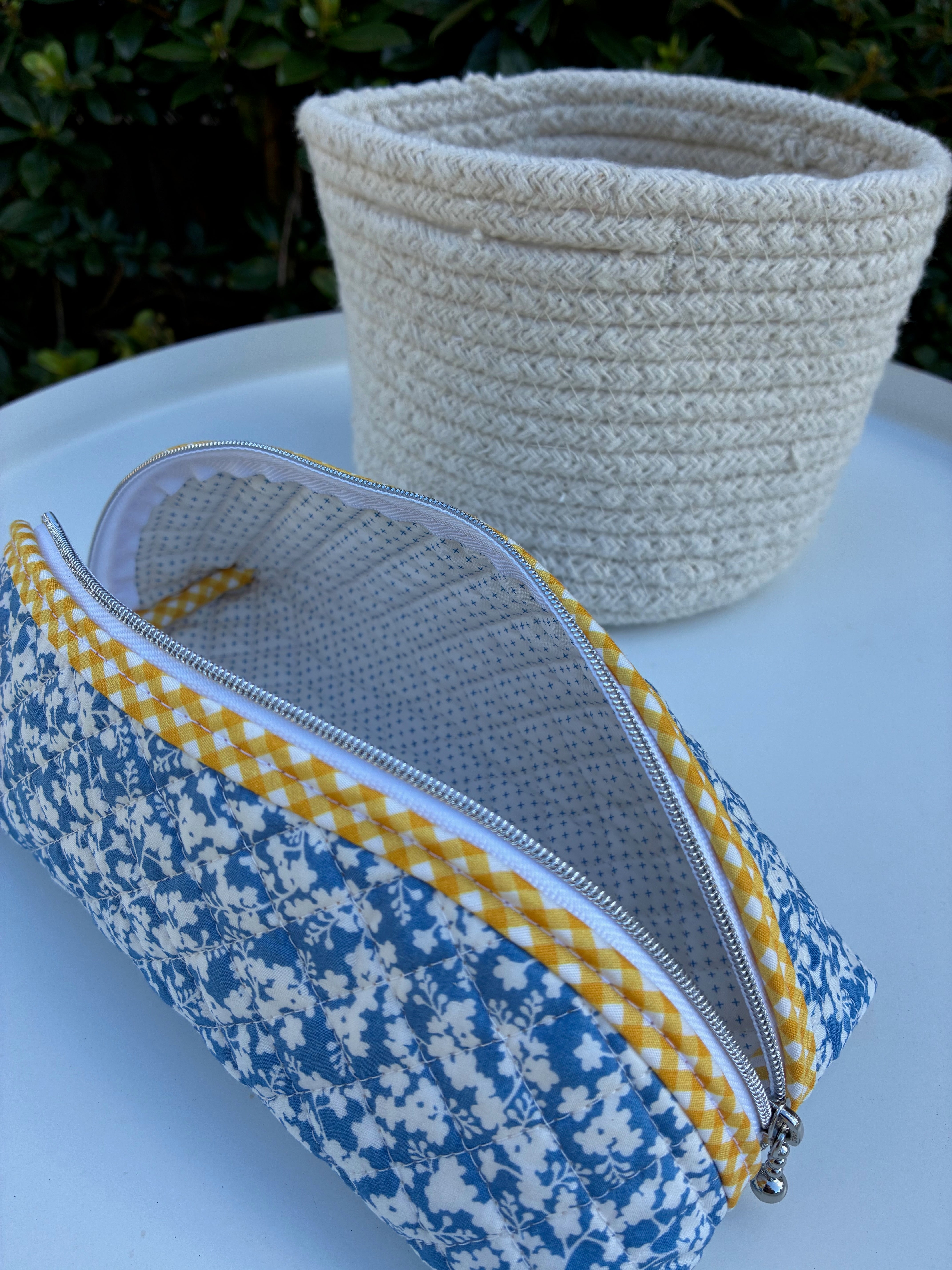 Quilted Trixie Zip Pouch – Ferguson Blue (Liberty of London)