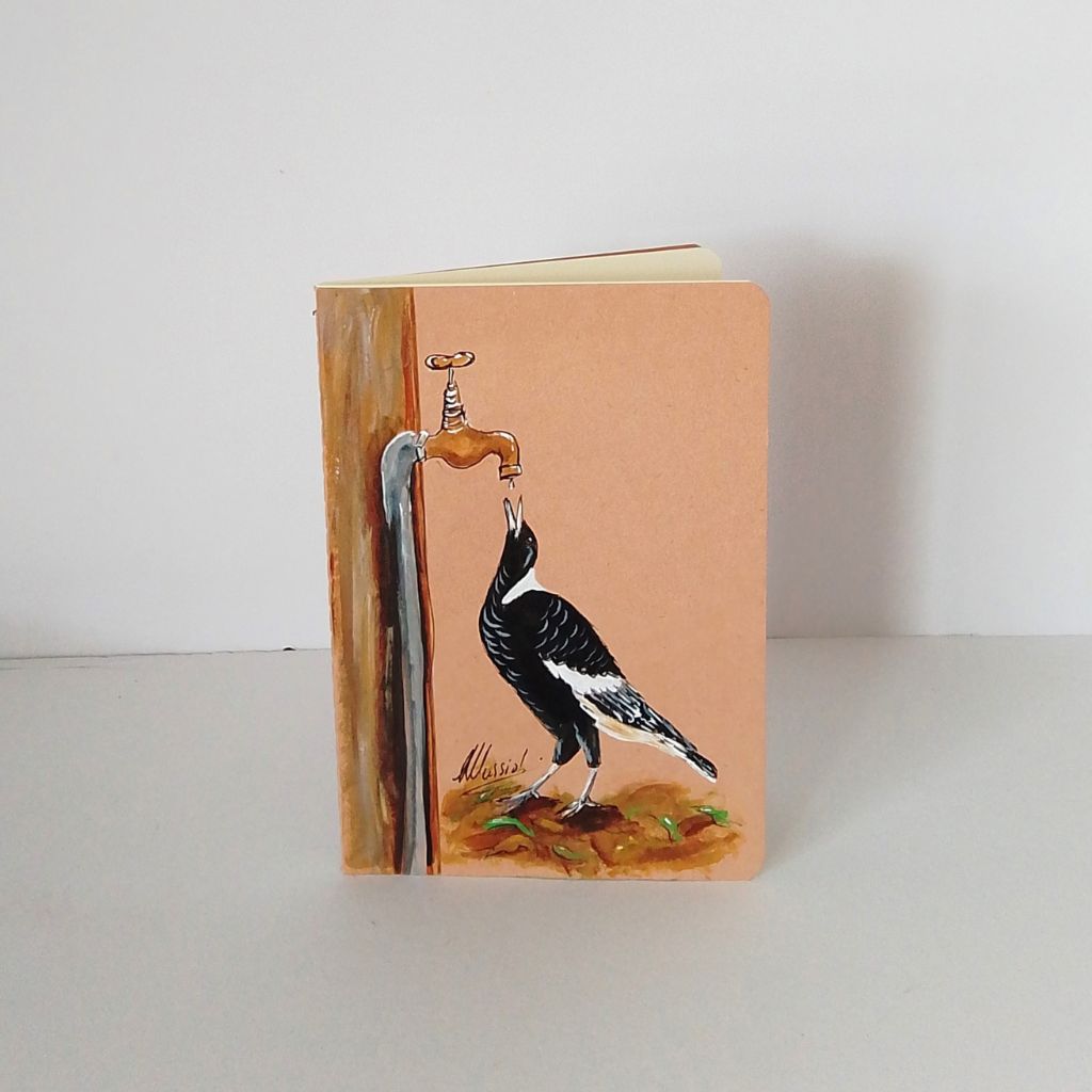 Handpainted Cotton Bound Notebooks x 3 Custom Marie