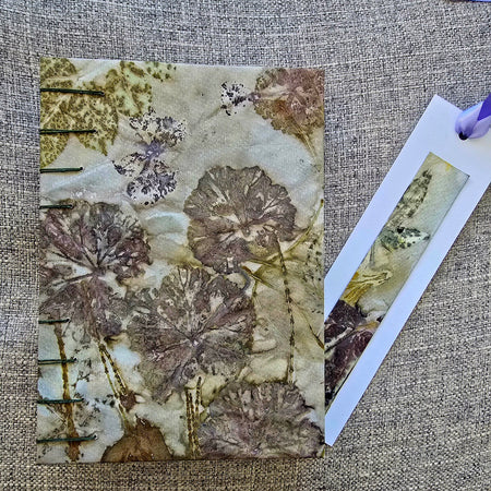 Soft Rose & Geranium — Botanical Eco Printed Journal