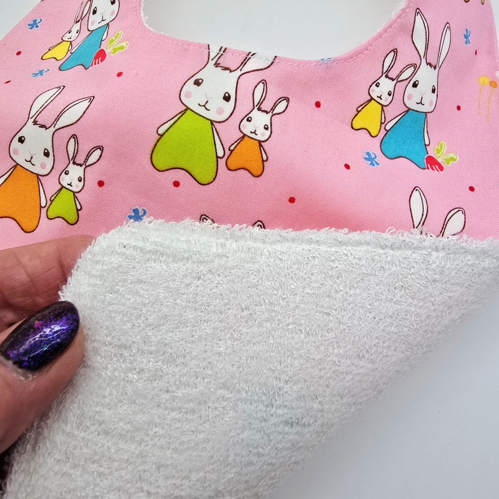 Baby Bunny Pink Bib Newborn Shower Gift