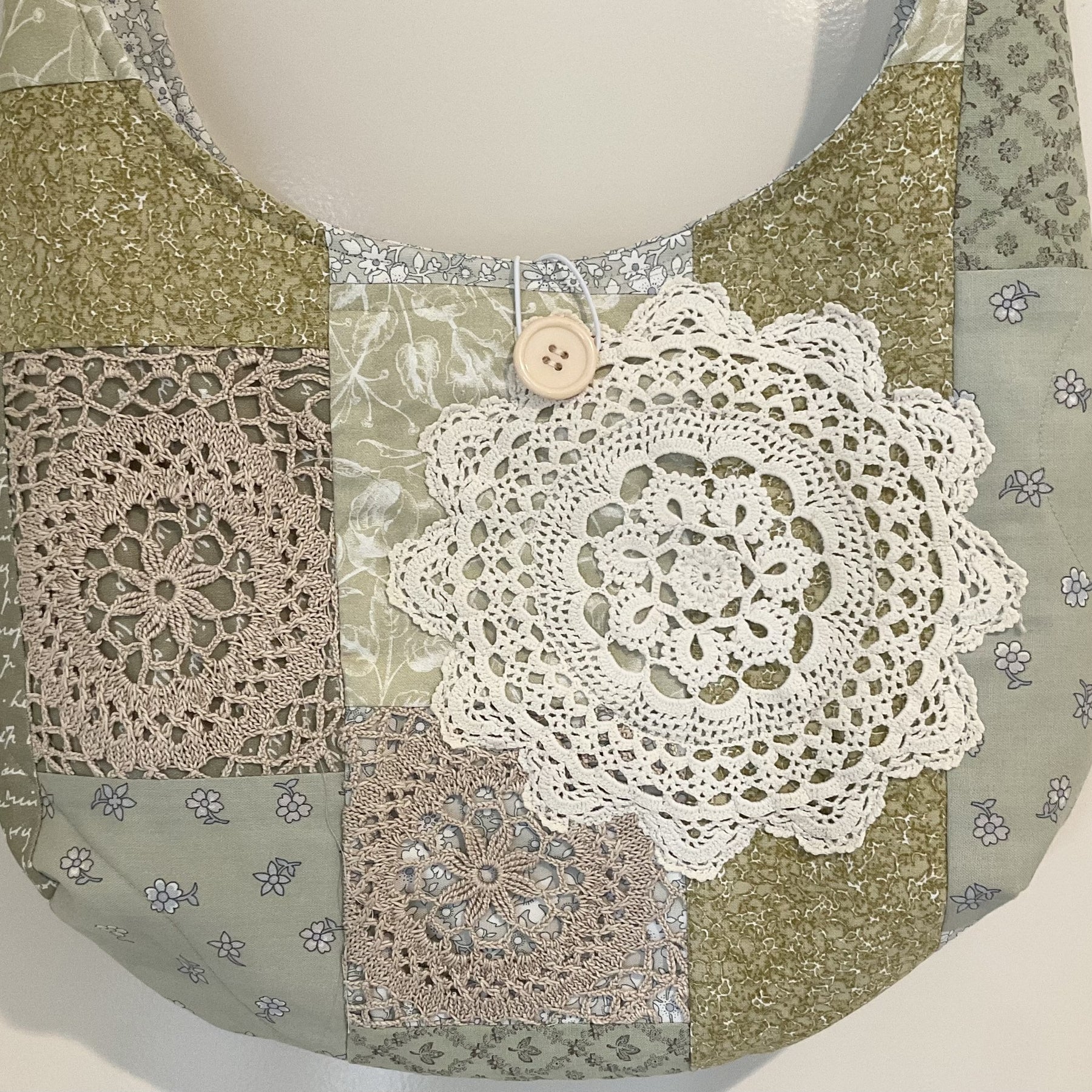 Patchwork and Crochet Slouch Shoulder Bag