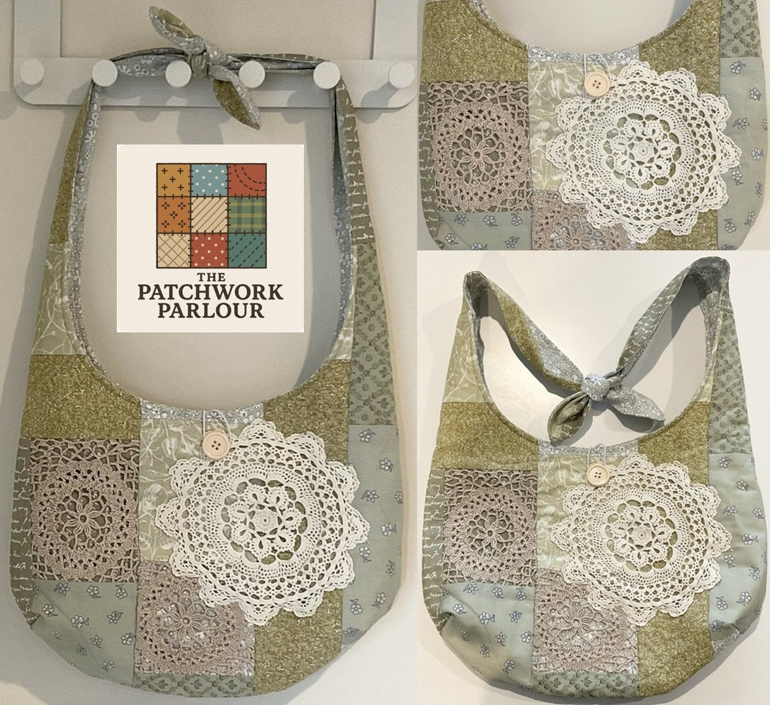 Patchwork and Crochet Slouch Shoulder Bag