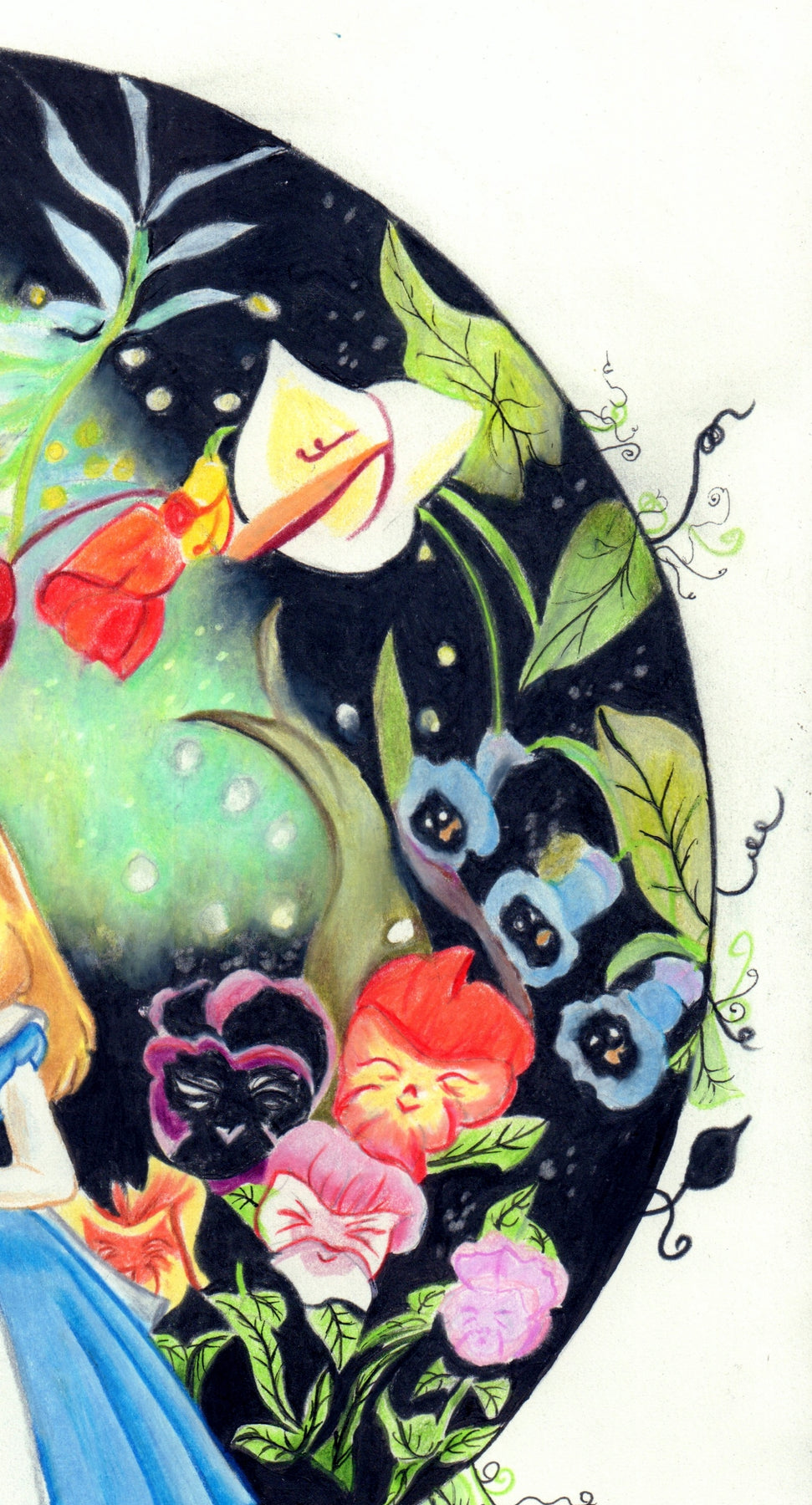 Alice in the Forest - Handdrawn Print of Original Art