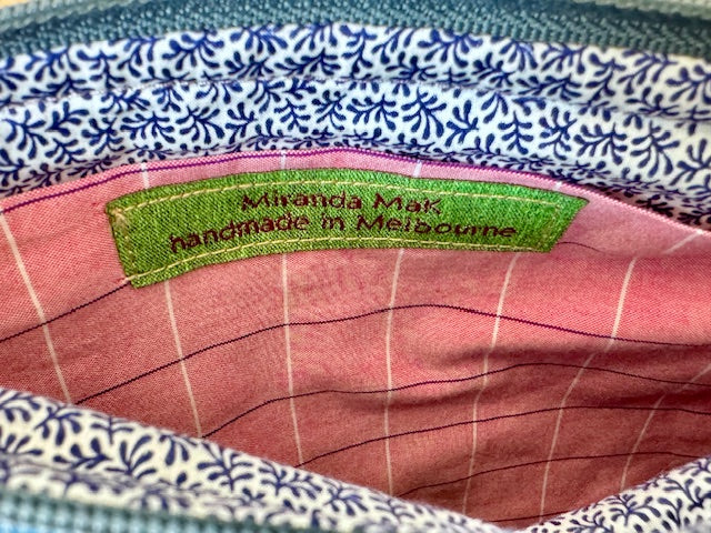 Zipper Pouch - Textile Collage - Curvy Pink