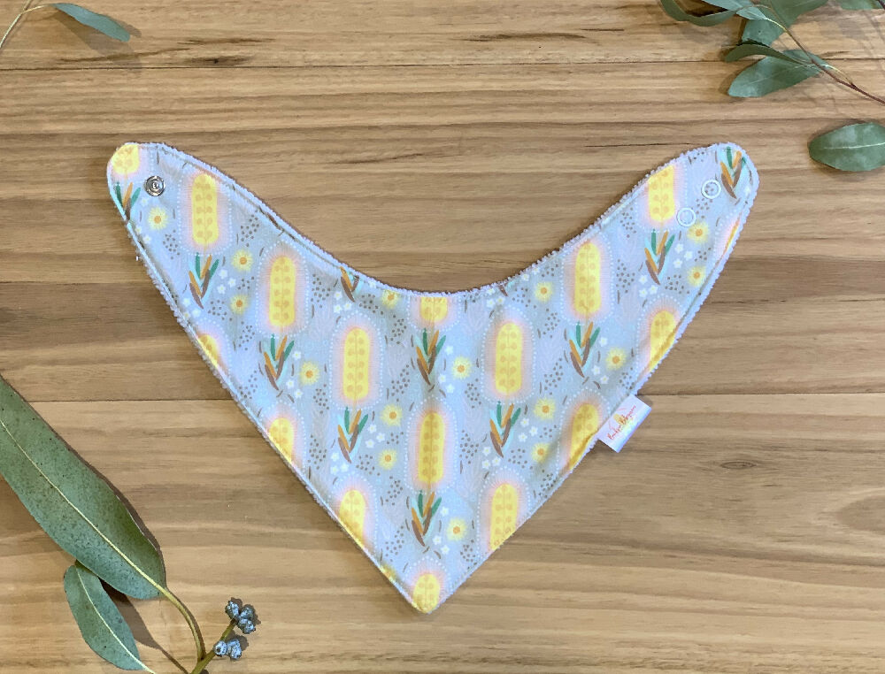 Baby Bib and Burp Cloth Set - Banksias