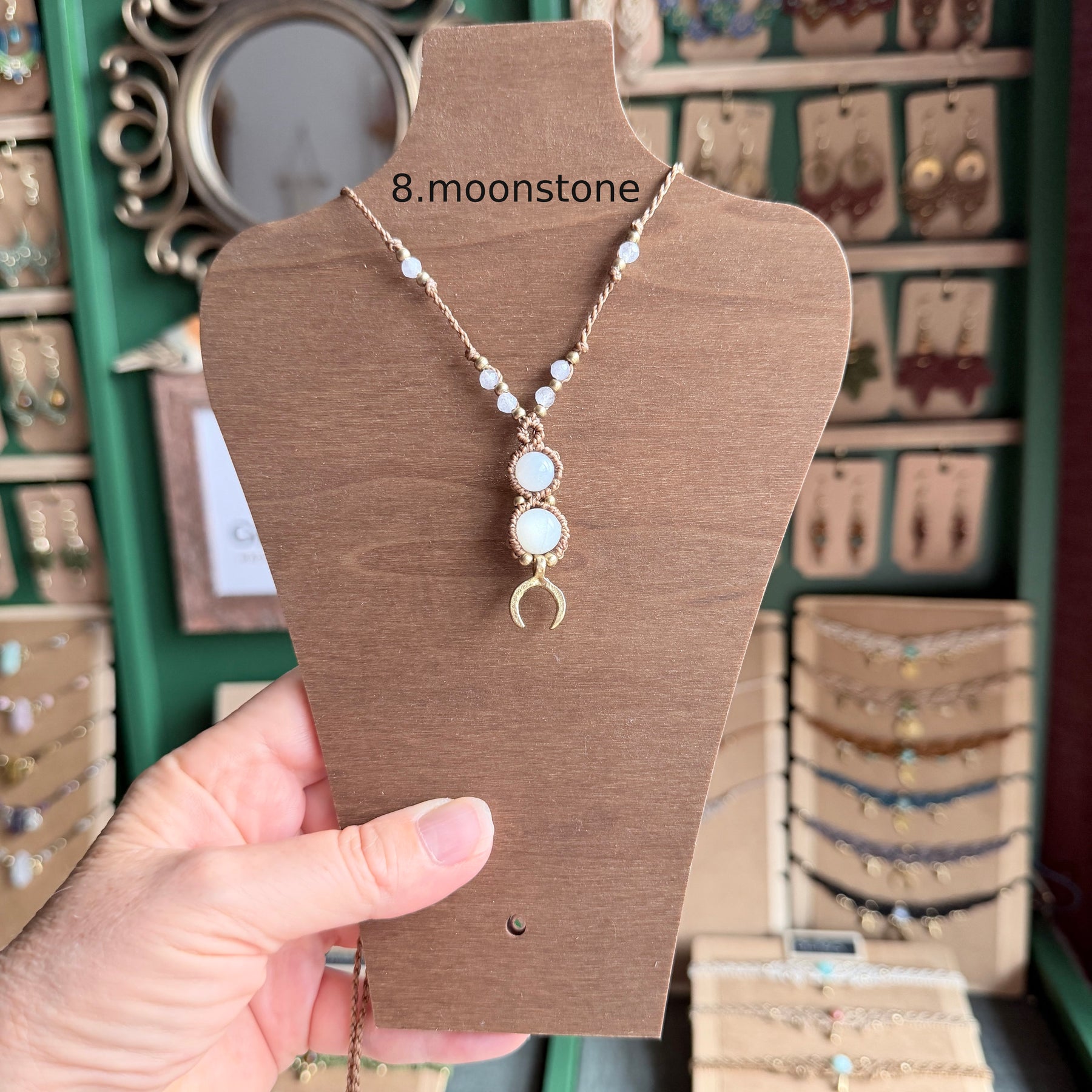 Macrame Double Bead Necklace- different bead and colour options