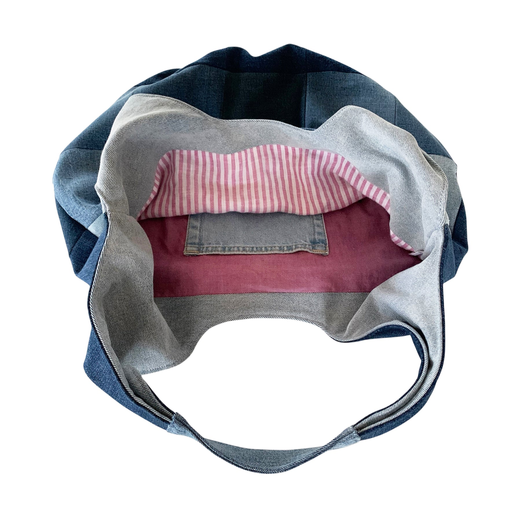 Large Handmade Upcycled Denim Patchwork Shoulder Bag