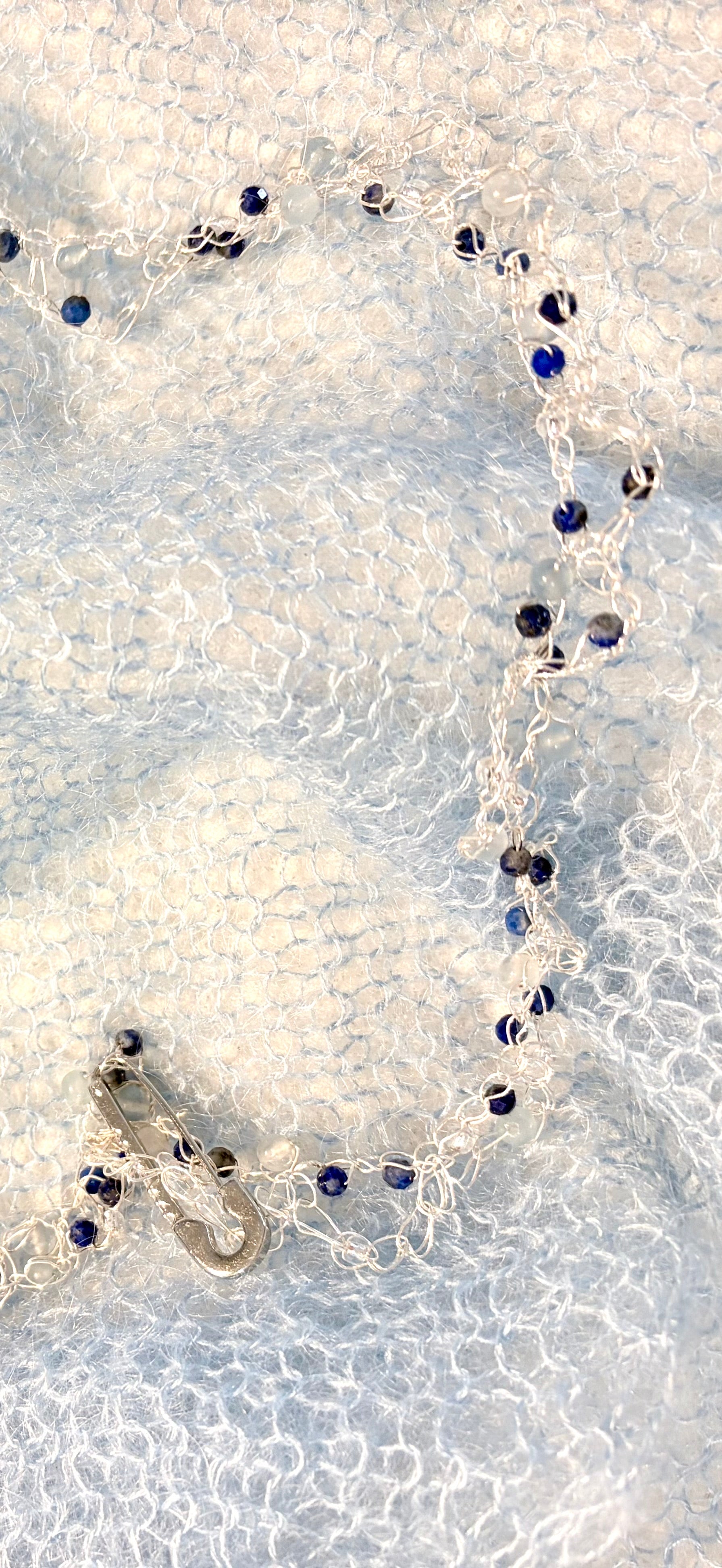 Aquamarine and Lapis Lazuli “Sea Wave” Necklace