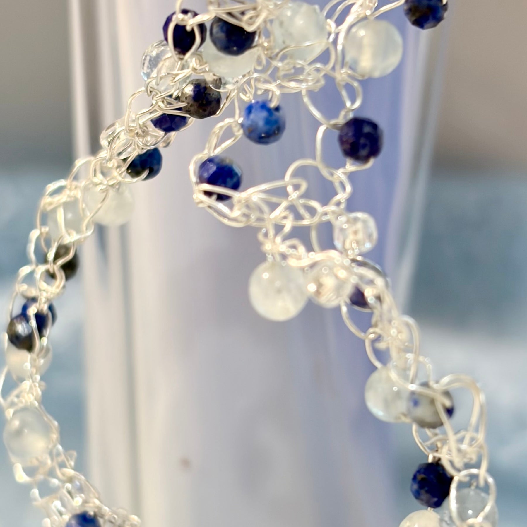 Aquamarine and Lapis Lazuli “Sea Wave” Necklace