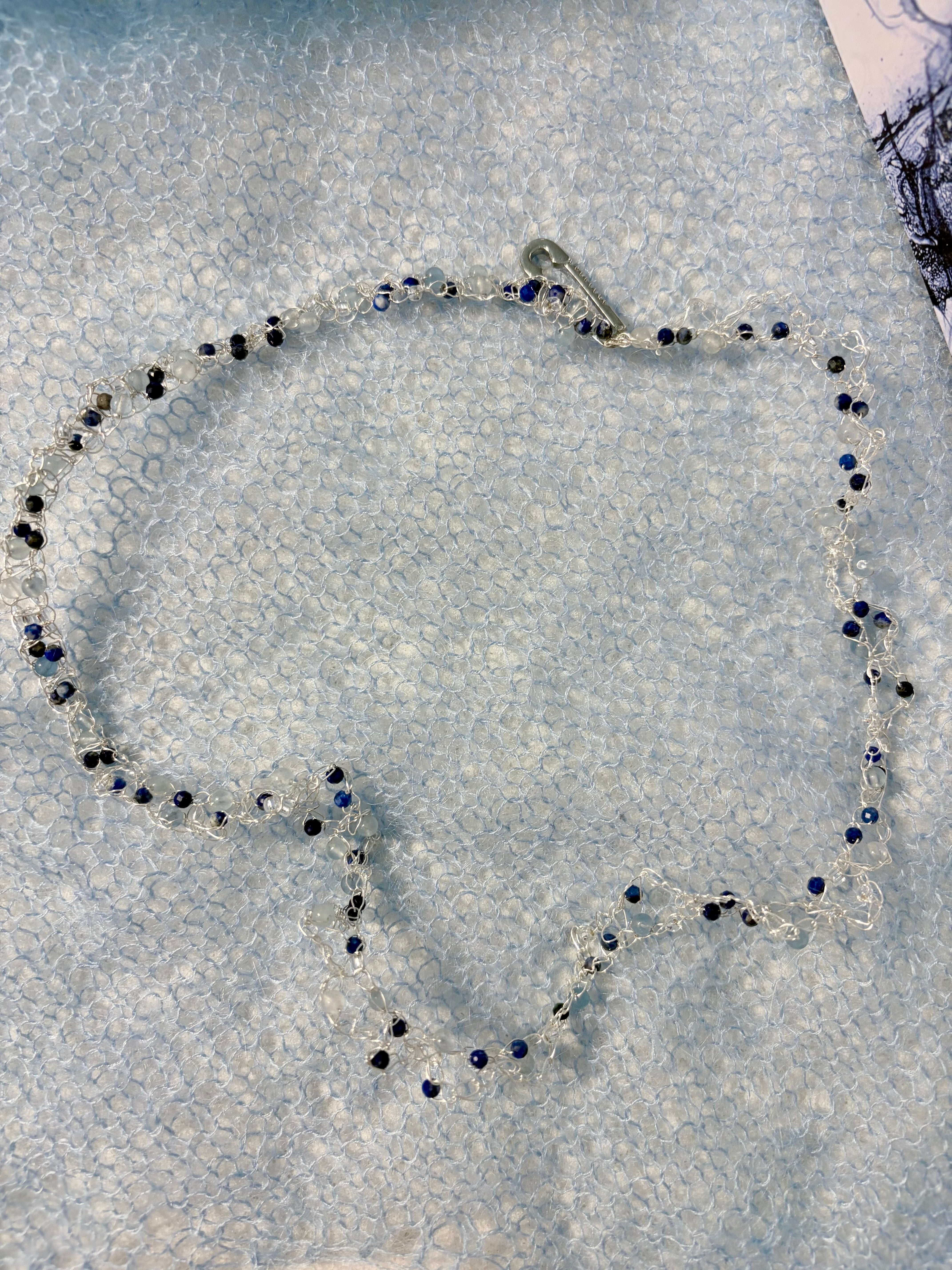 Aquamarine and Lapis Lazuli “Sea Wave” Necklace