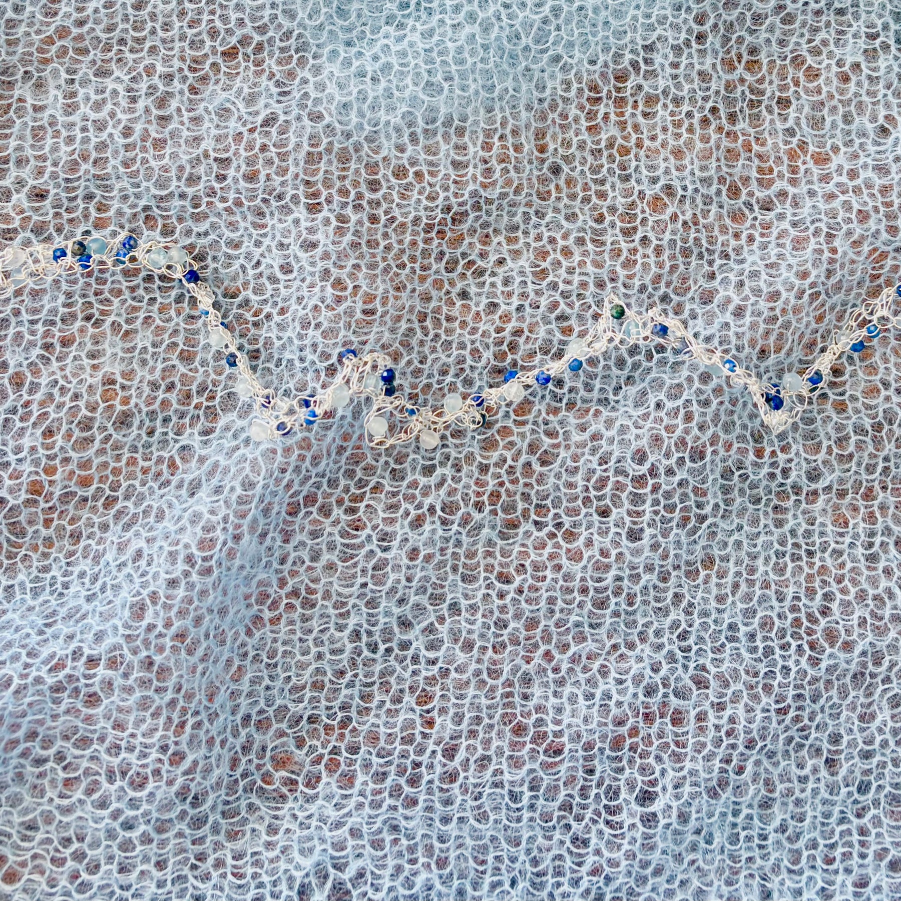 Aquamarine and Lapis Lazuli “Sea Wave” Necklace