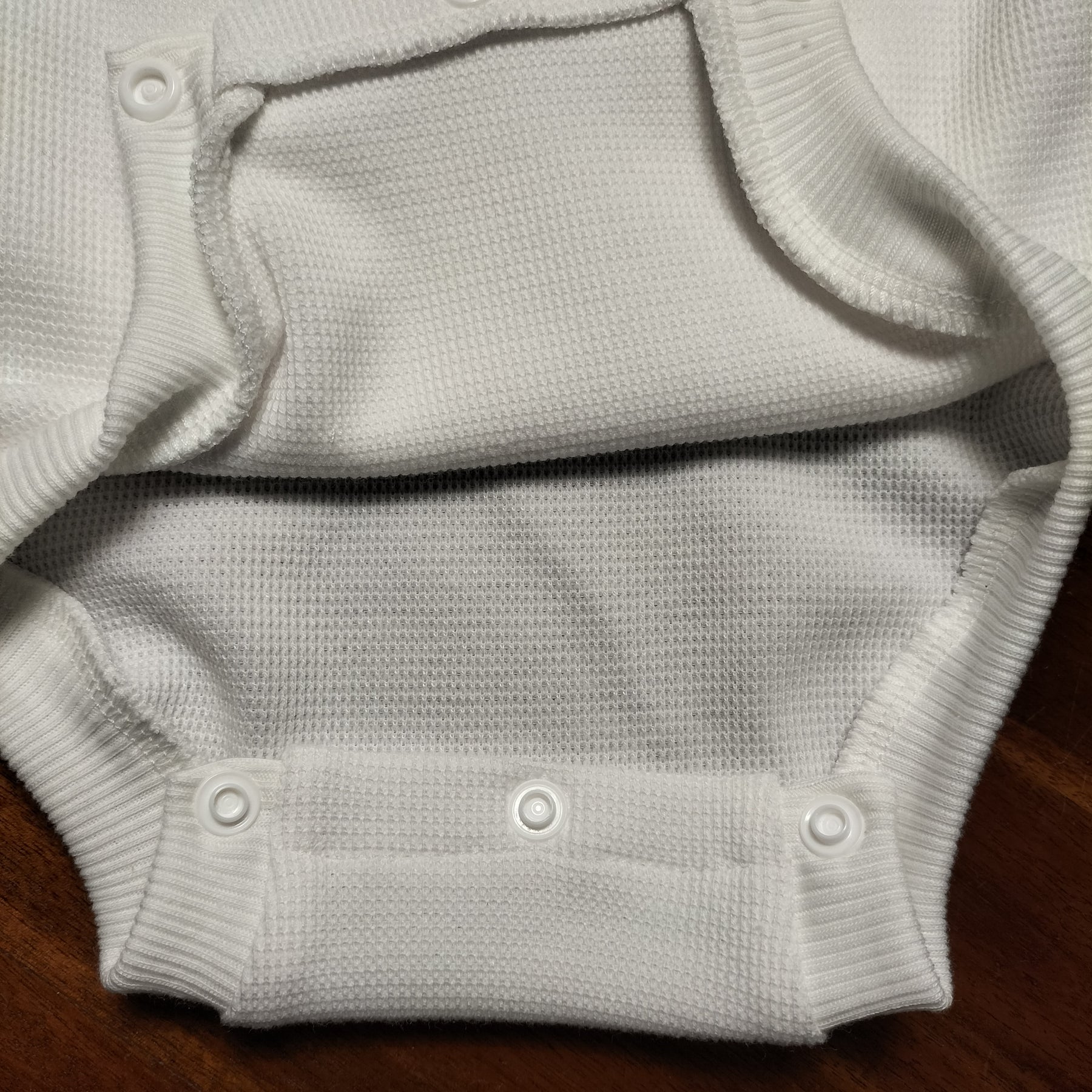 White Waffle Knit Romper Suit with dashound
