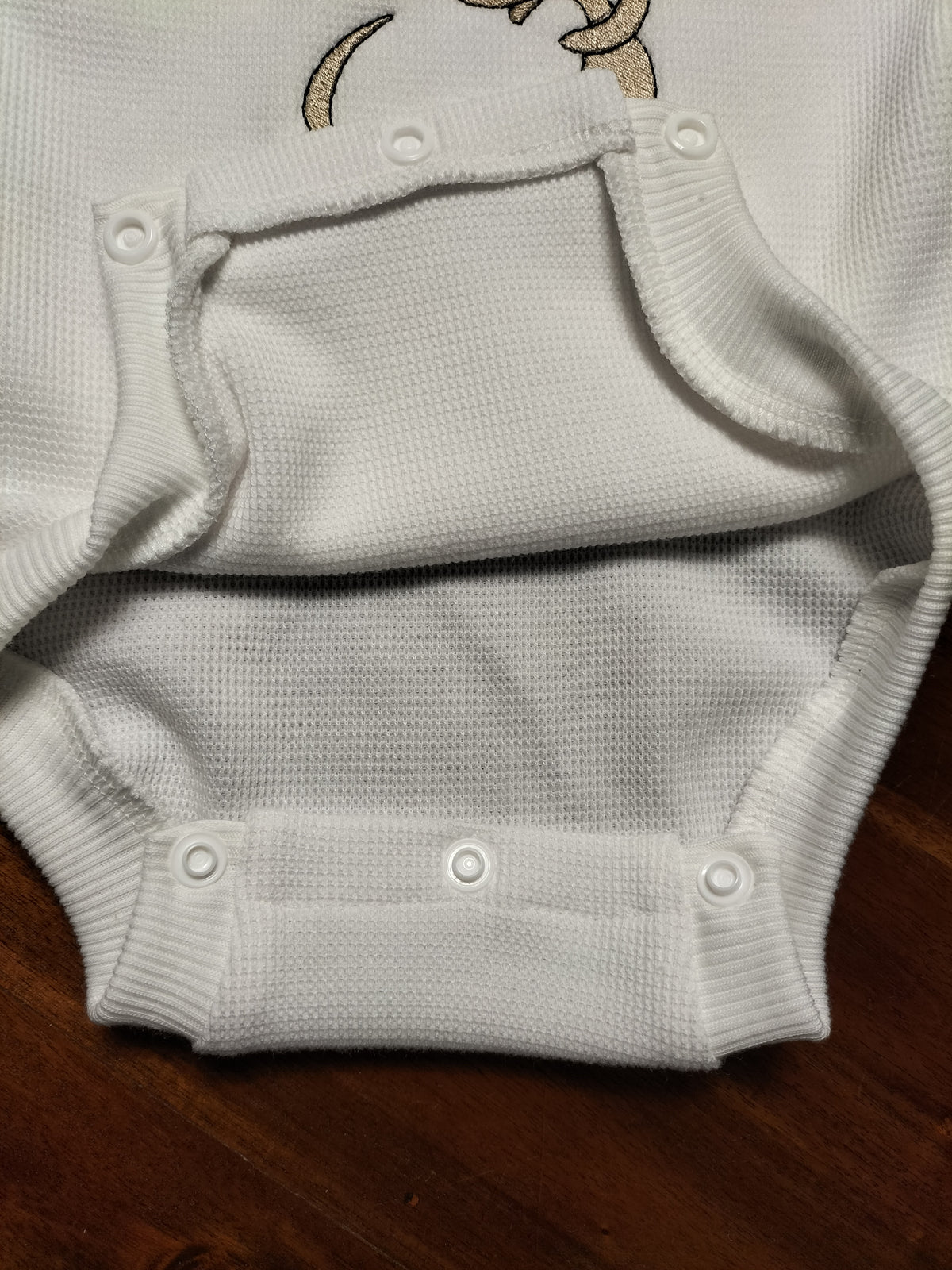 White Waffle Knit Romper Suit with dashound