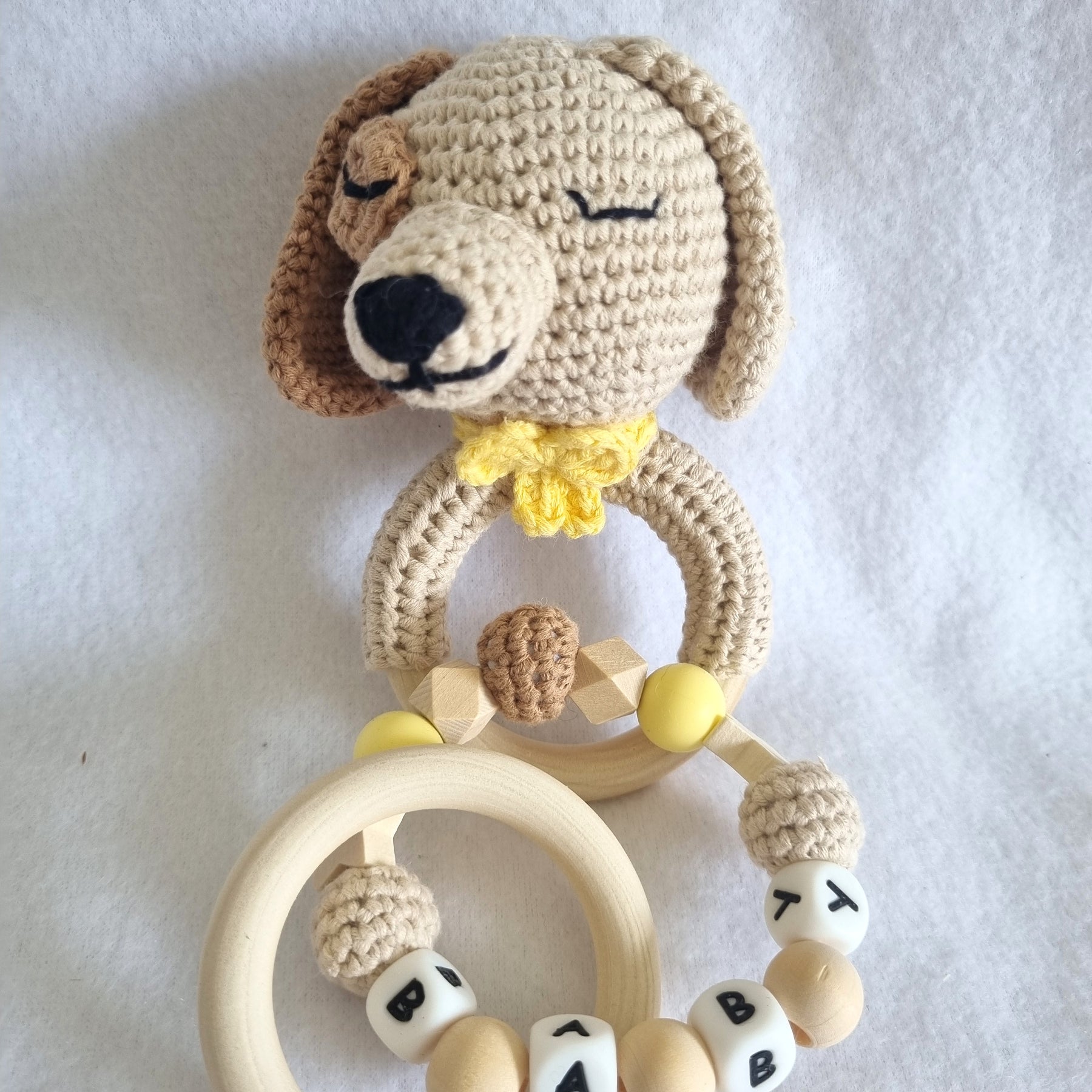 Handmade – Rattle & Sensory Bracelet toy – 7 designs – 100% Organic Cotton - BB06