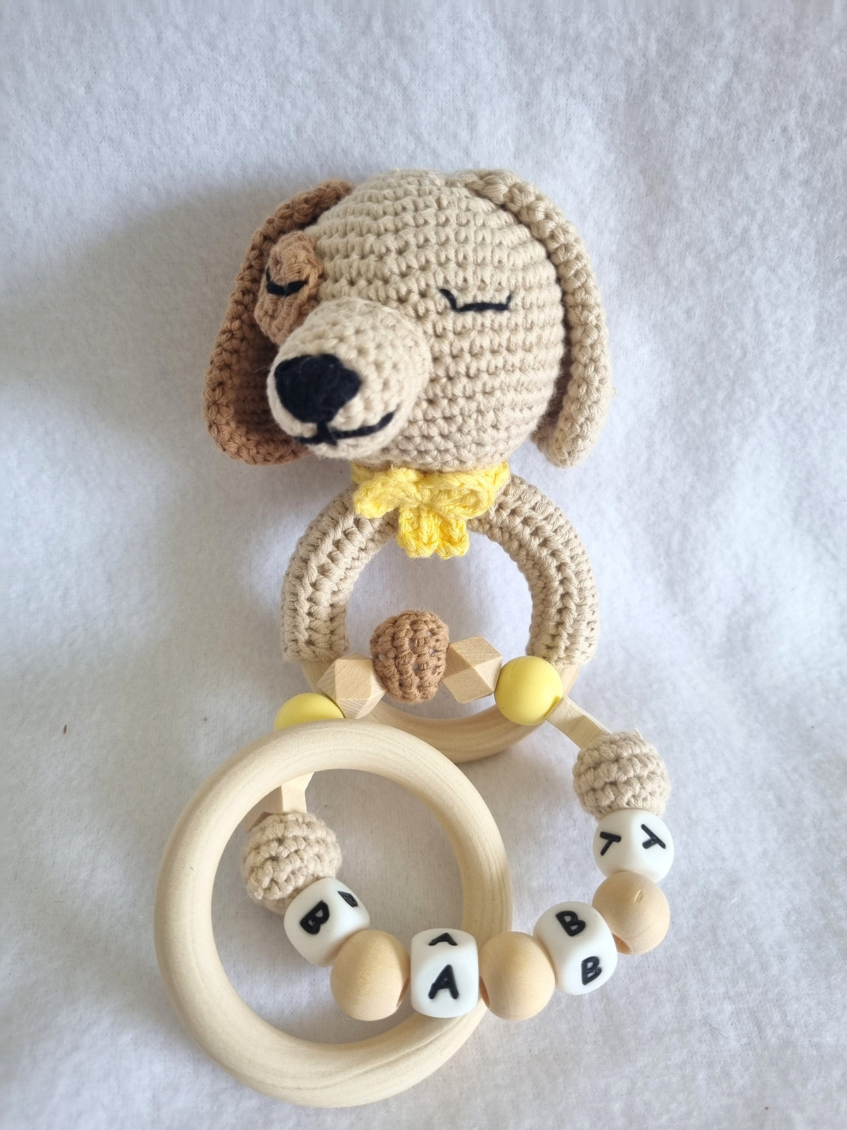 Handmade – Rattle & Sensory Bracelet toy – 7 designs – 100% Organic Cotton - BB06