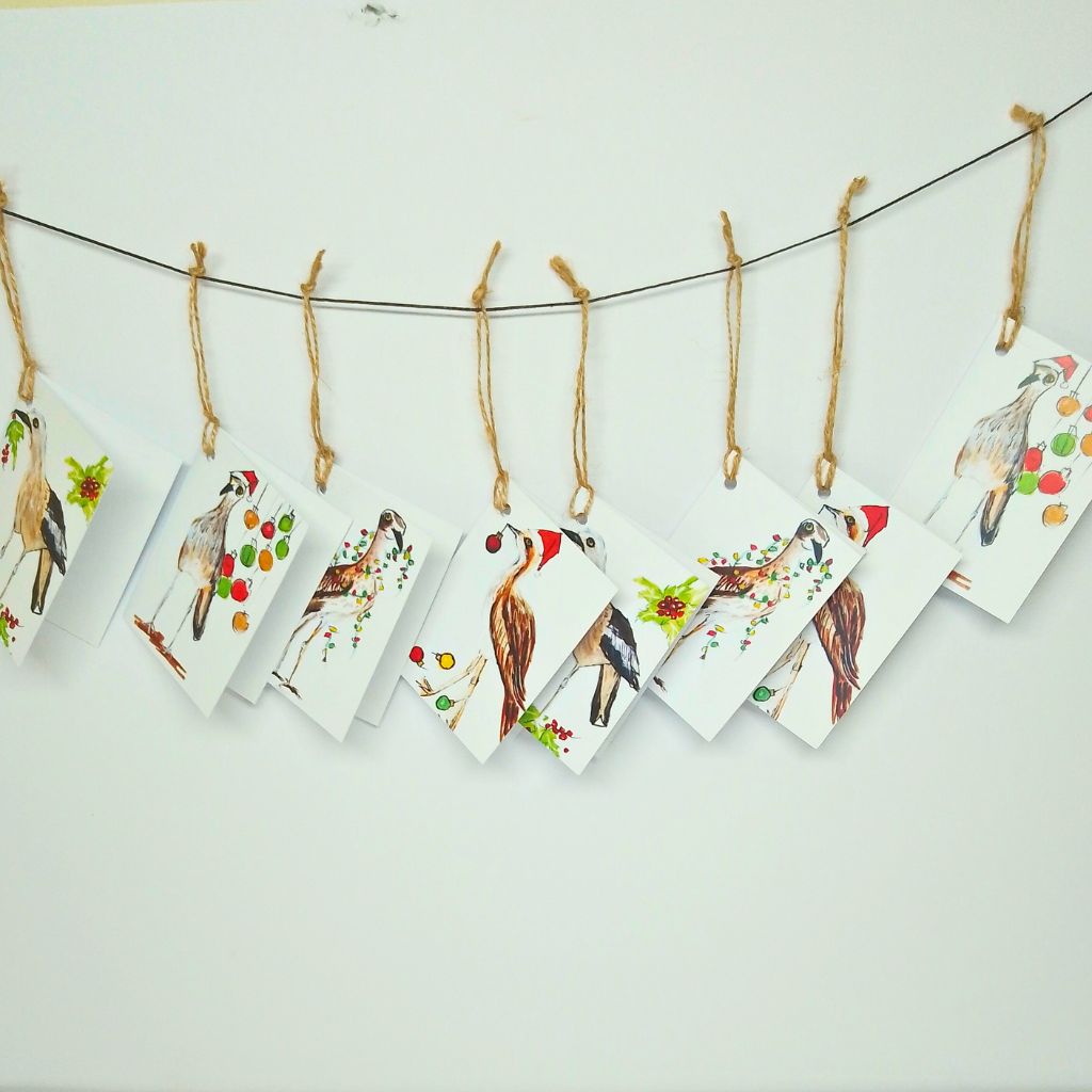 Curlew Christmas Tags - Set of 4 designs